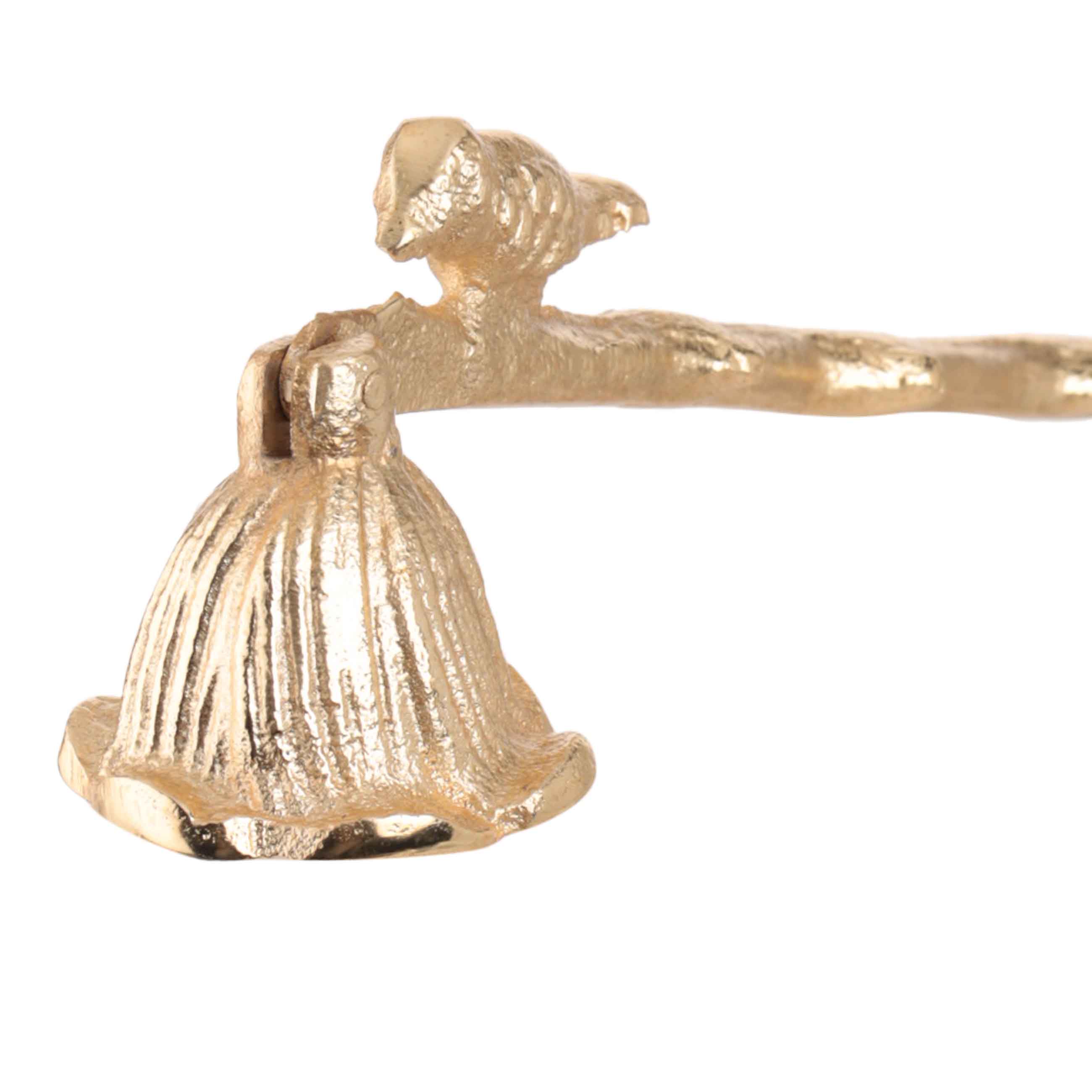 Candle extinguishing cap, 24 cm, metal, gold, Flower, Paradise garden