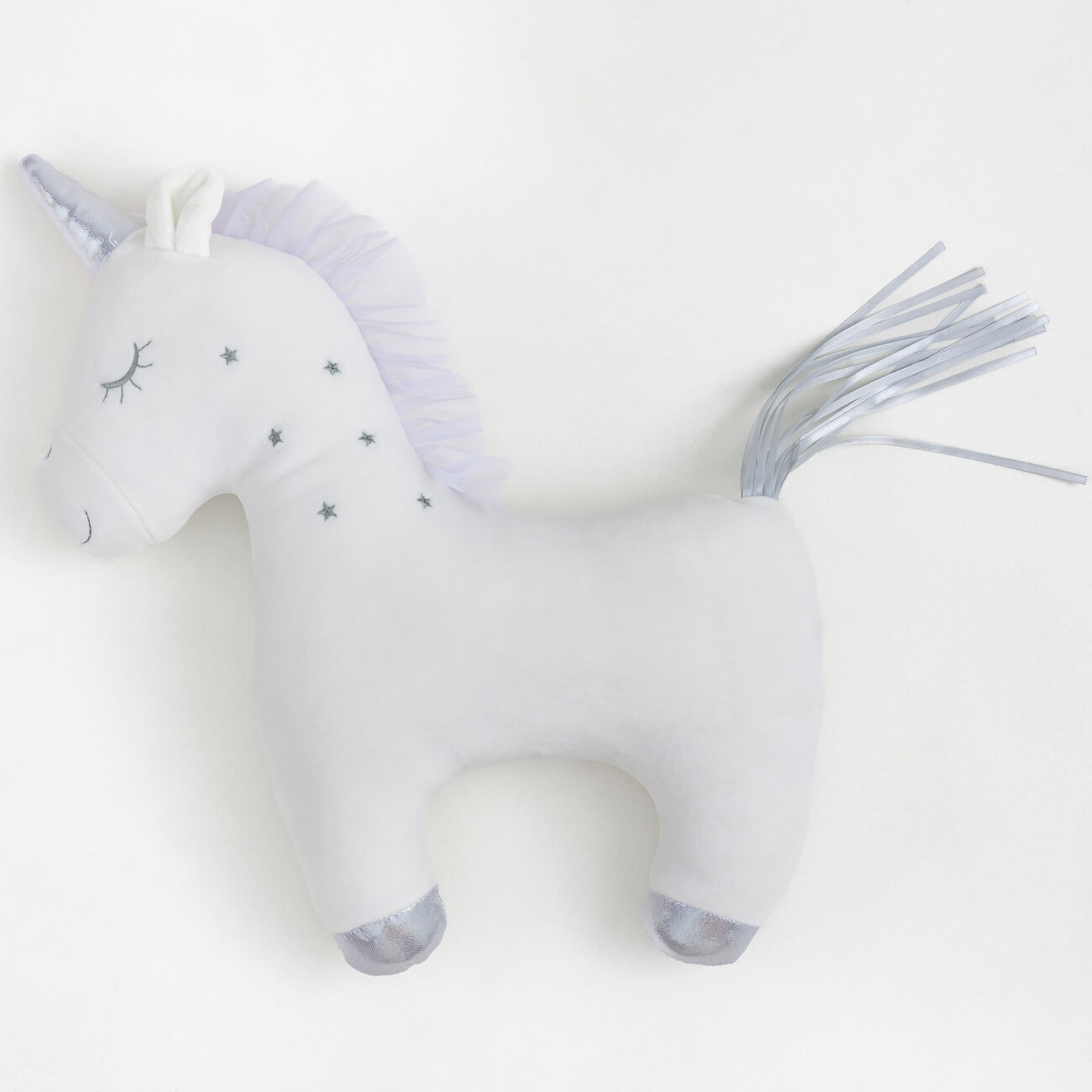 Decorative pillow, 40x48 cm, polyester, white, Unicorn, Unicorn