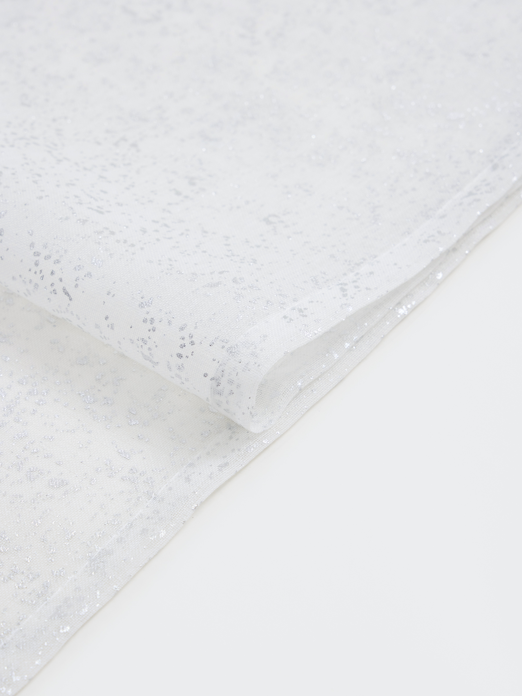 Table runner, 40x160 cm, polyester, white, Silver spray, Heaven silver, image-1