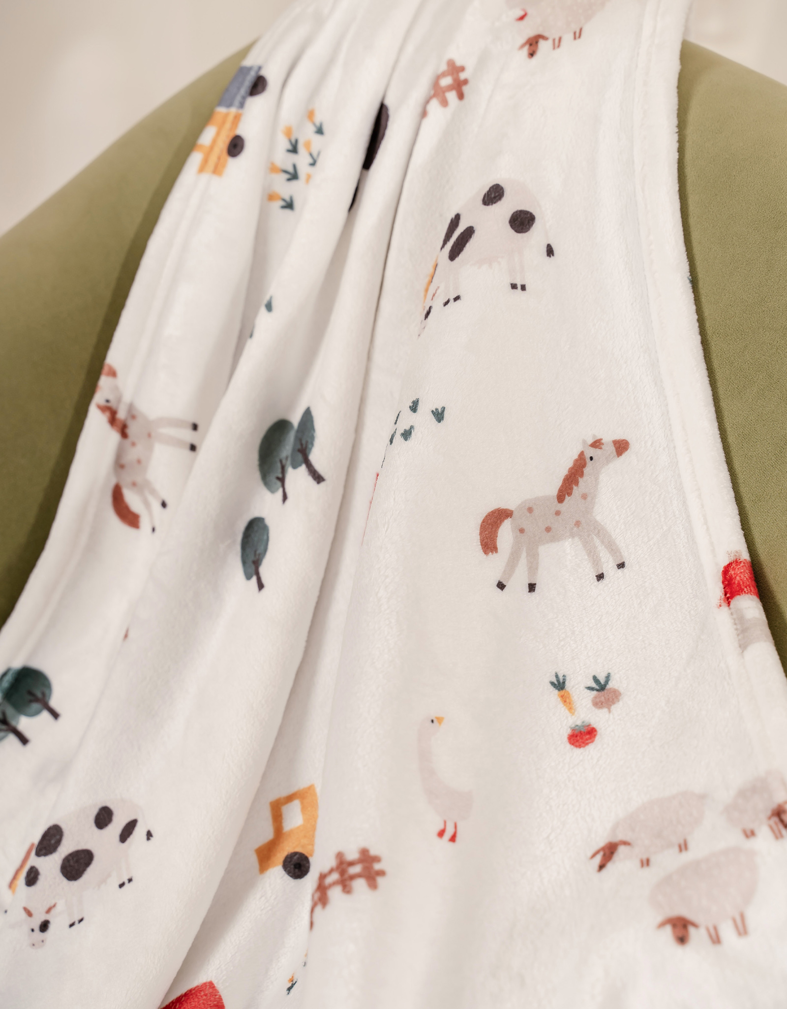 Children's blanket, 90x120 cm, children's, flannel, dairy, Farm, Flannel