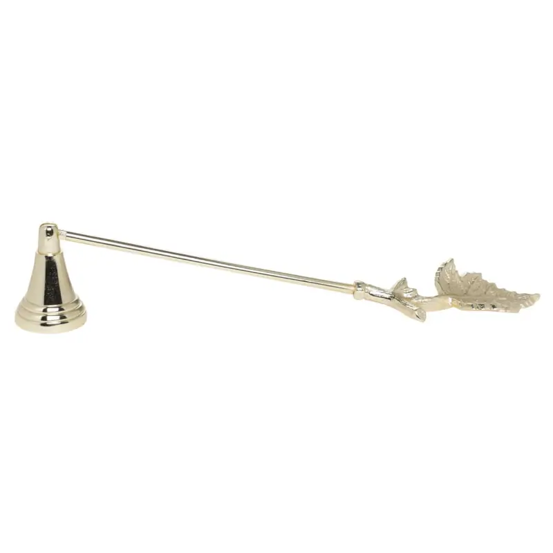 Candle extinguishing cap, 28 cm, metal, gold, Leaf, Fantastic gold