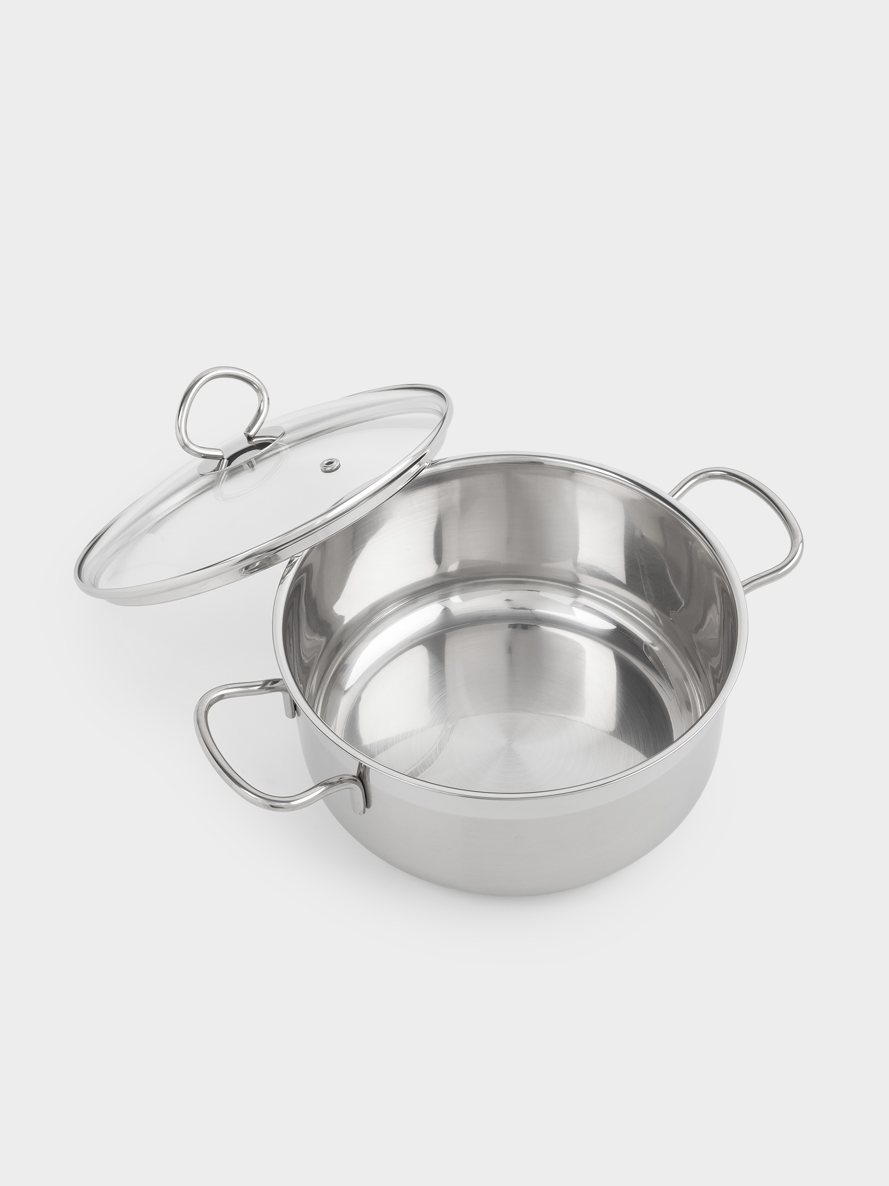 Pot, 20 cm, 2.8 l, with lid, steel / glass, Egoist lite, image-2