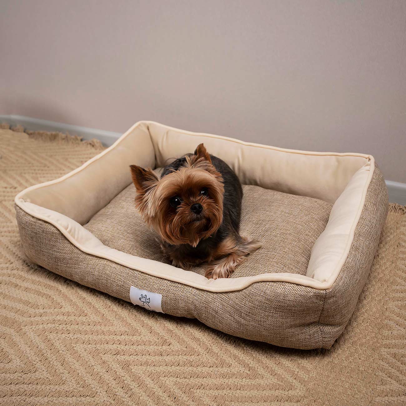 Animal lounger, 61x50x13 cm, polyester, beige, Funny pet