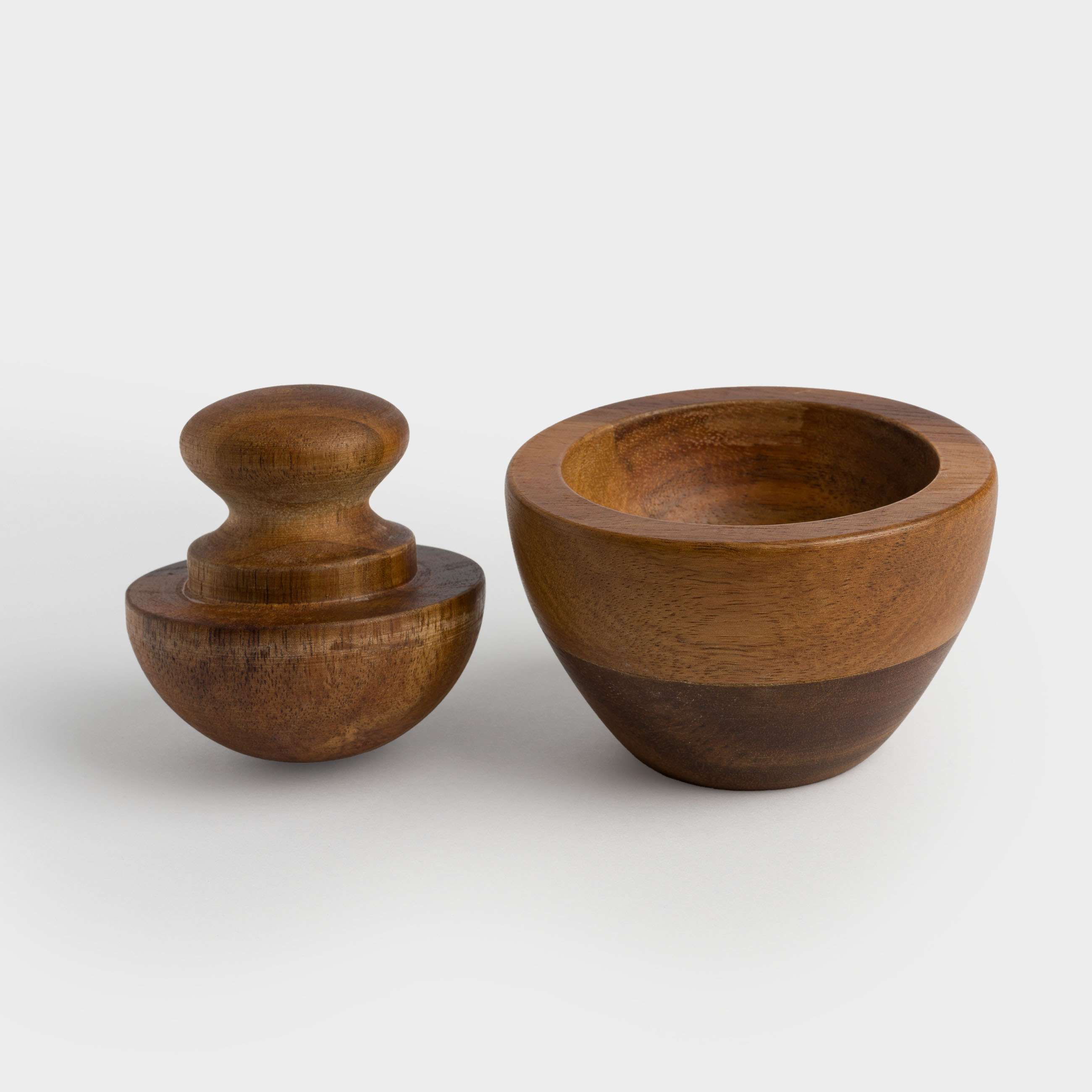 Spice mortar, 8x5 cm, with pestle, wood, noble tree, image-2