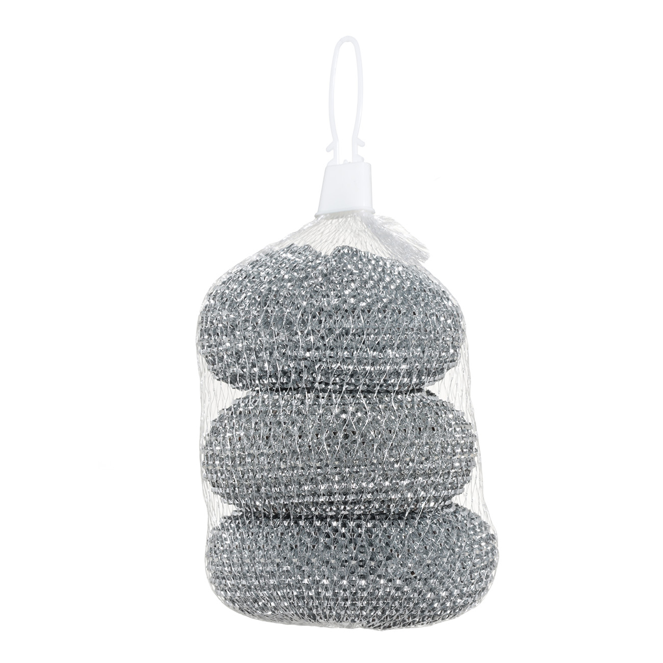 Cleaning sponge, 8 cm, 3 pcs, plastic, Silver, Clean