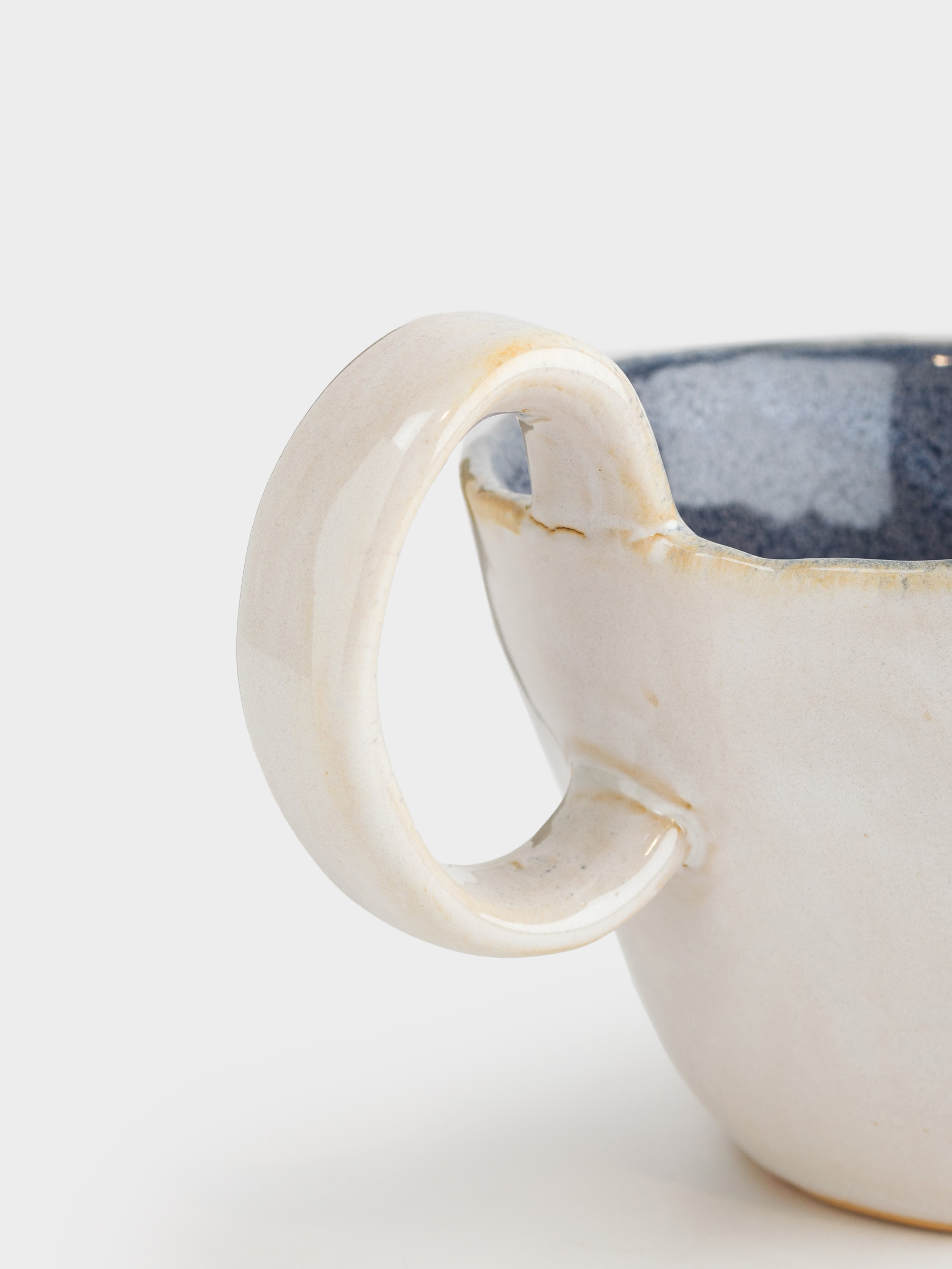 Mug, 400 ml, ceramic, milky blue, Uneven edge, Crumple color, image-5