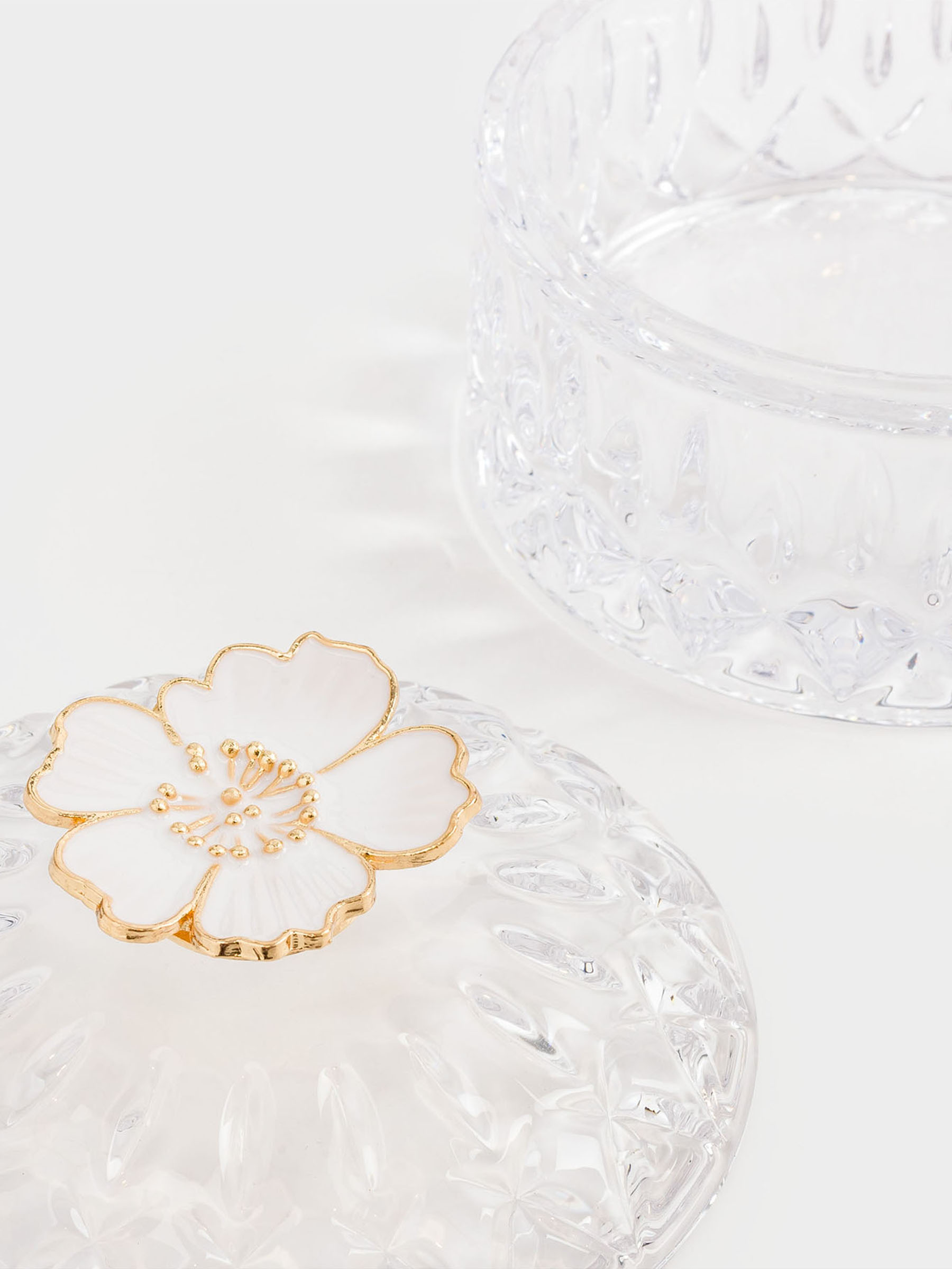 Storage container, 10x8 cm, ml, glass R / metal, Flower, Naiad, image-3