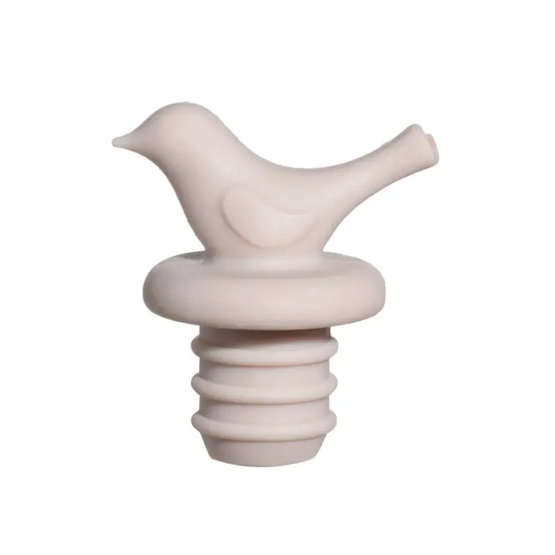 Wine bottle stopper, 5 cm, silicone, beige, Bird, Soft kitchen