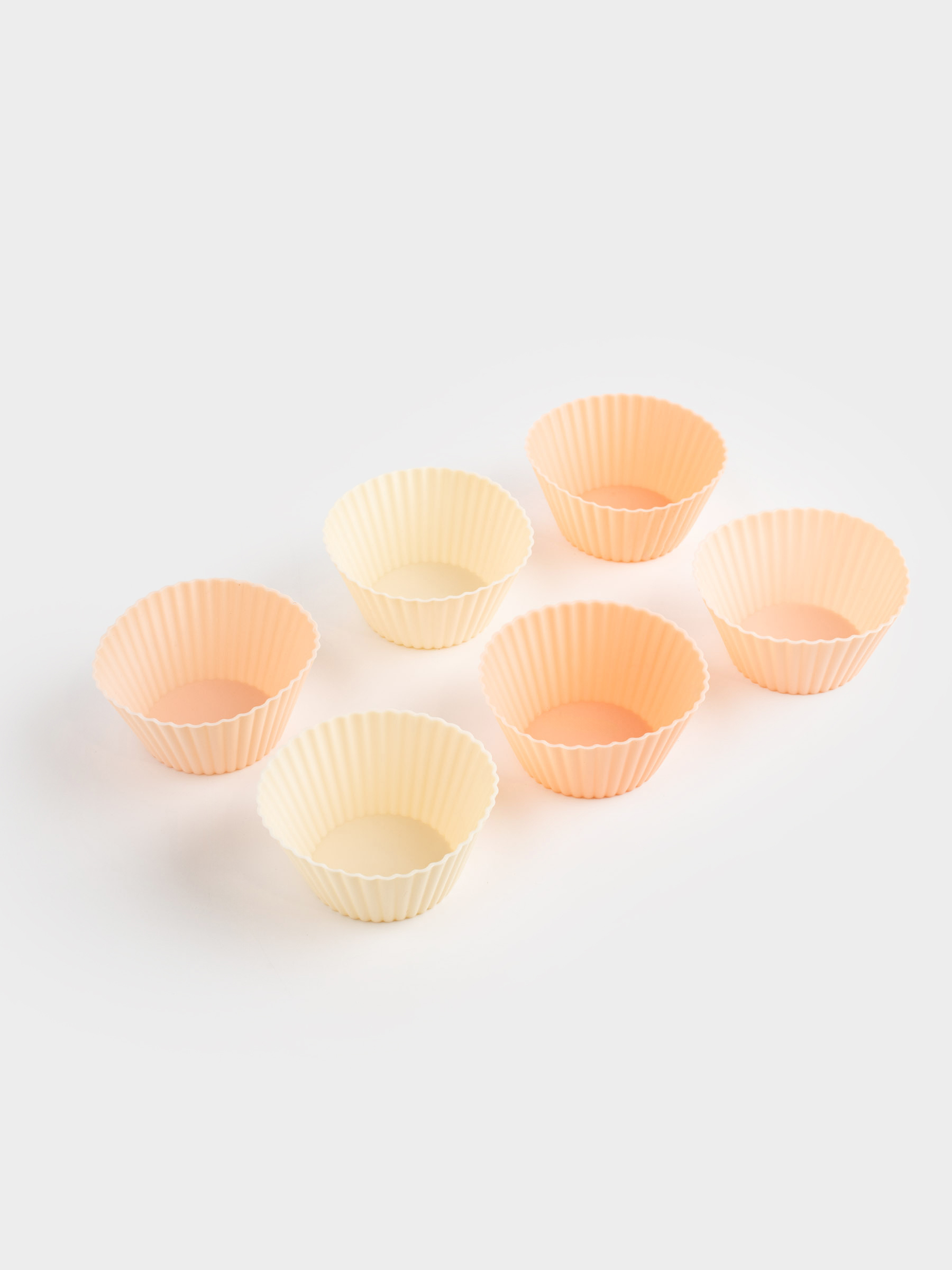 Cupcake baking dish, 7x3 cm, 6 pcs, silicone, beige, Bakery, image-2