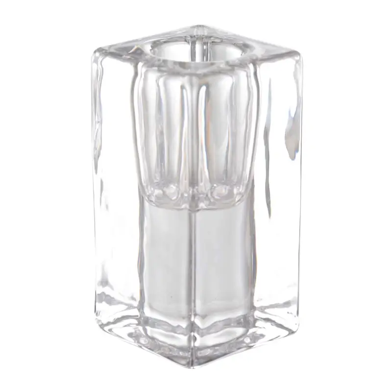 Candlestick, 8 cm, for a thin candle, glass, Cube