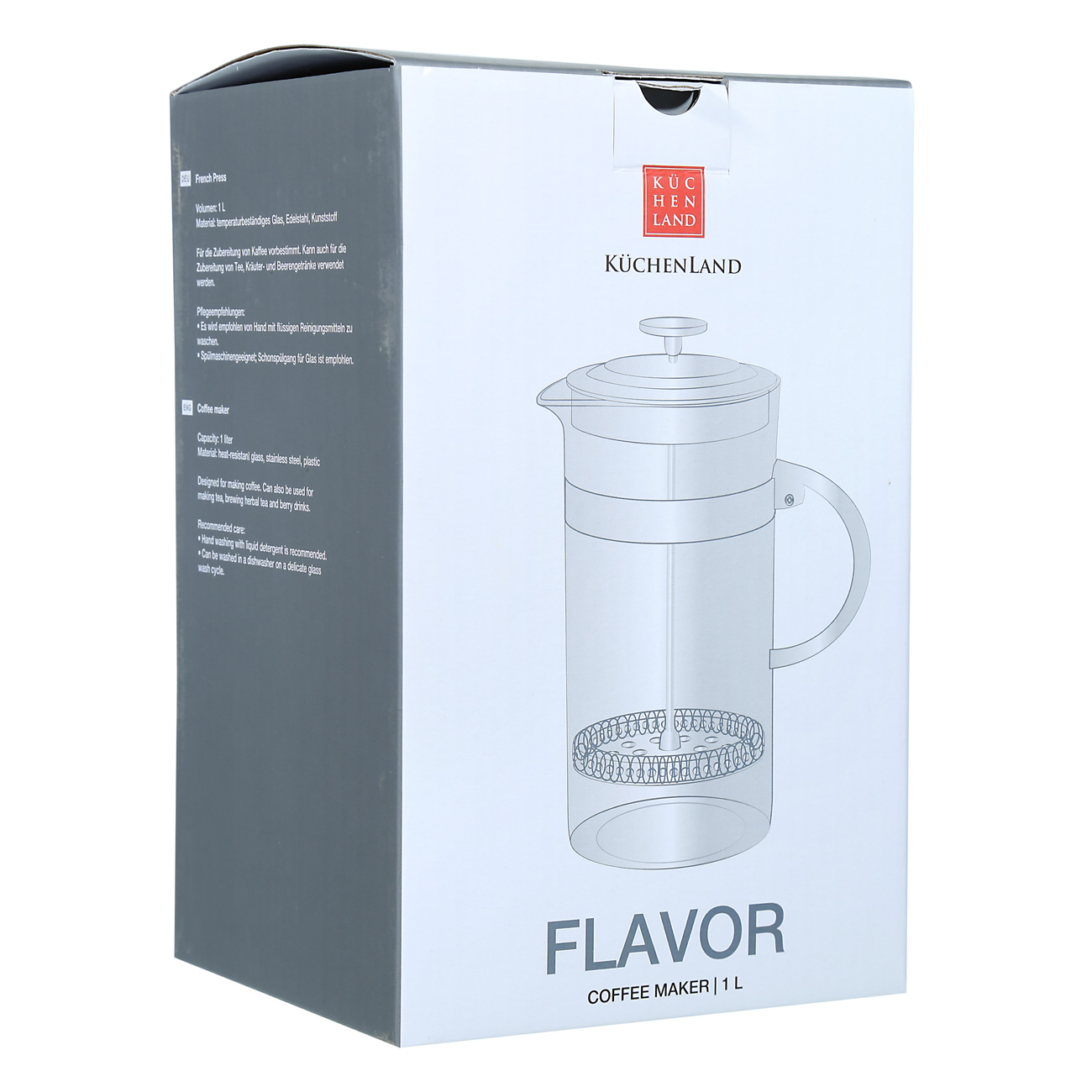 French press, 1 l, used glass / steel, Flavor