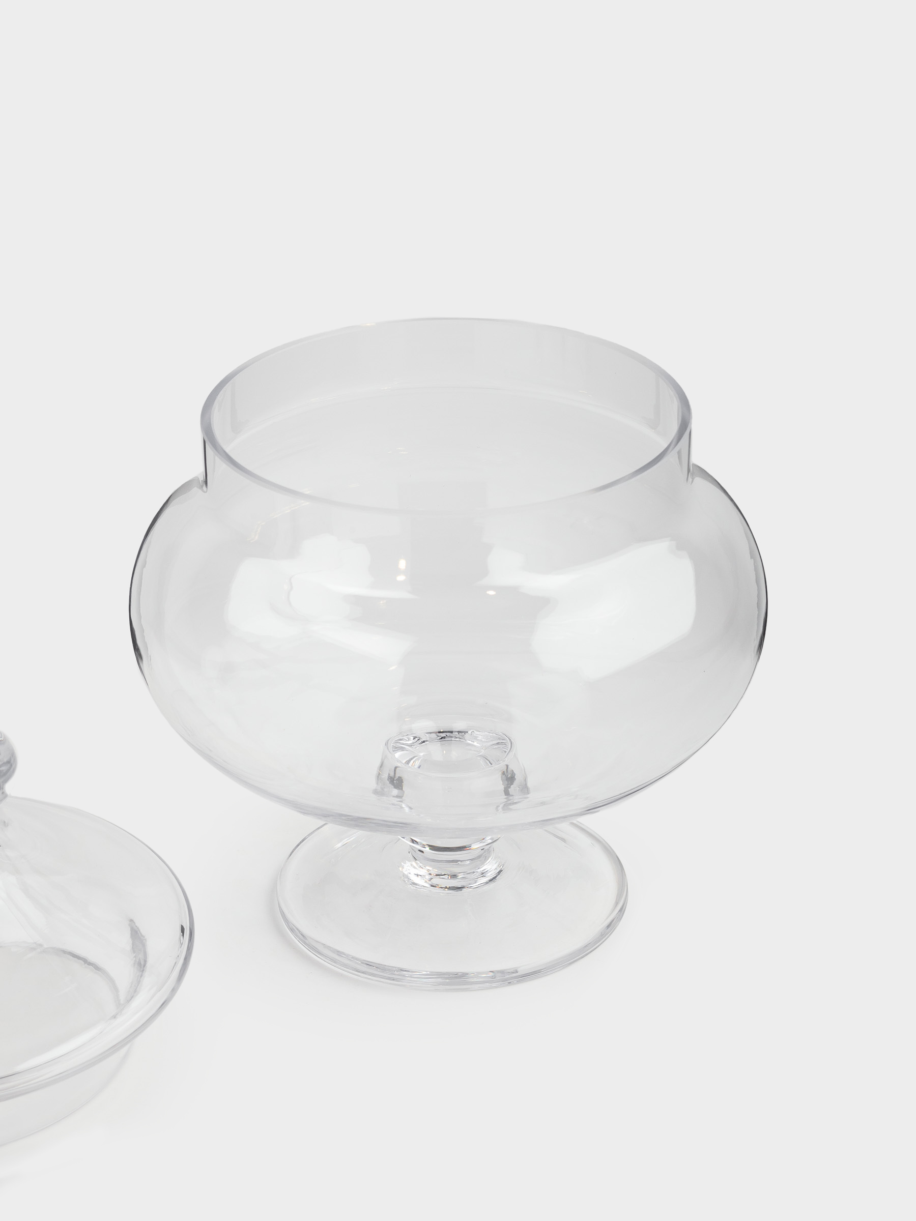 Candy bowl, 26x17 cm, 1,4 l, legged, with lid, glass, Clear, image-2