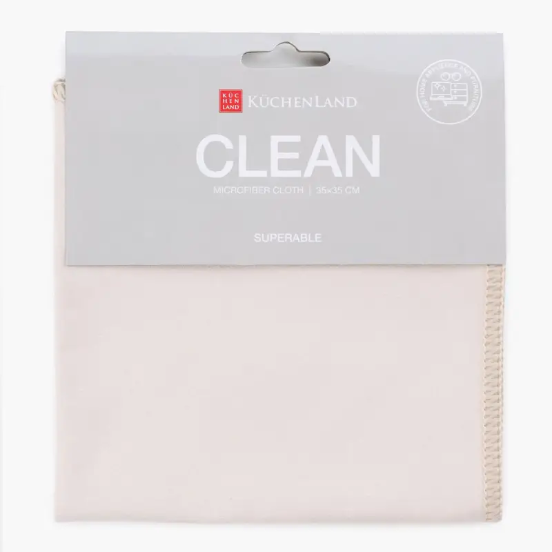 Cloth for furniture and equipment, 35x35 cm, microfiber, Suede, beige-pink, Clean