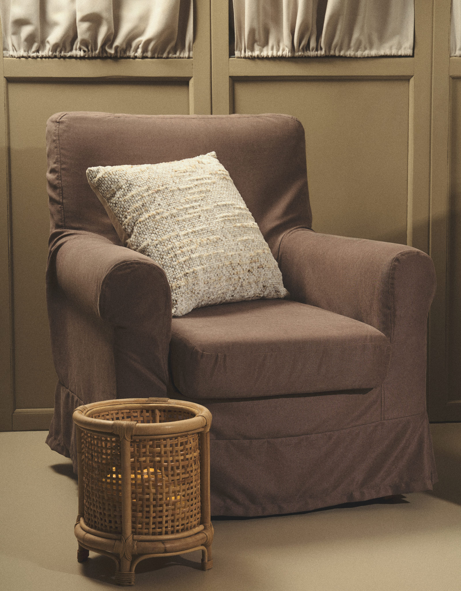 Decorative pillow, 45x45 cm, velvet, beige, Nordkap, image-8