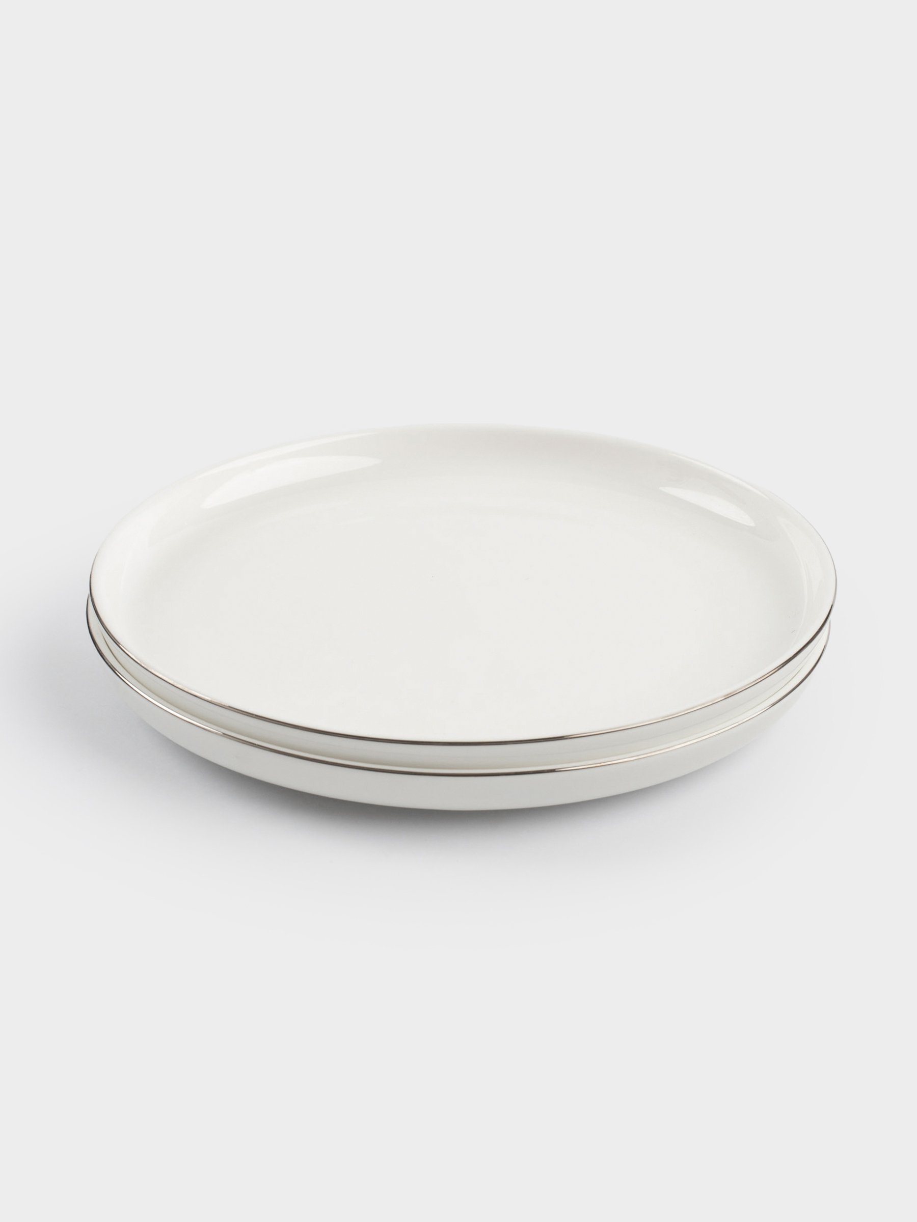 Dessert plate, 20 cm, 2 pcs, porcelain F, white, Ideal silver, image-2