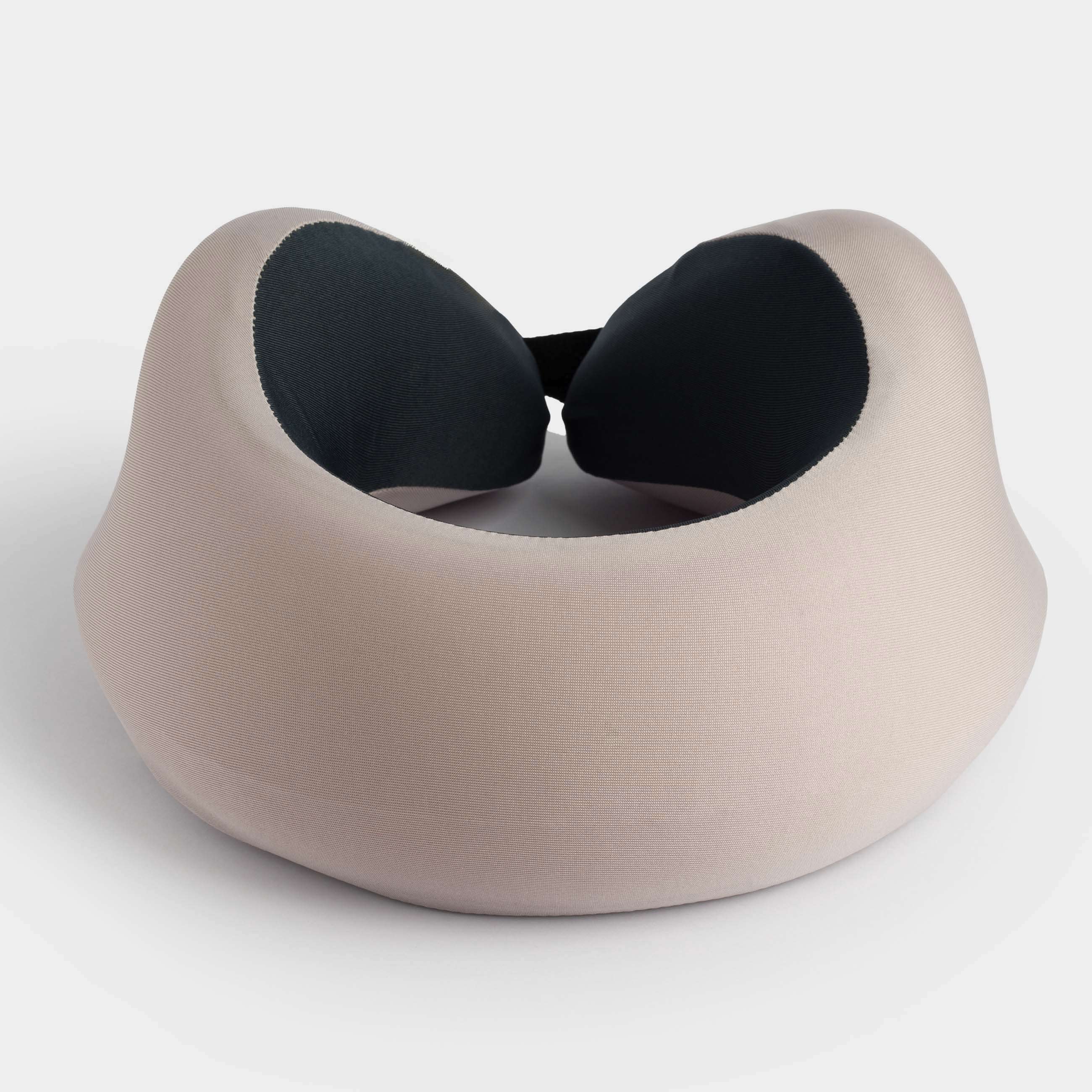 Travel pillow, 27 cm, polyester, beige-black, Travel comfort