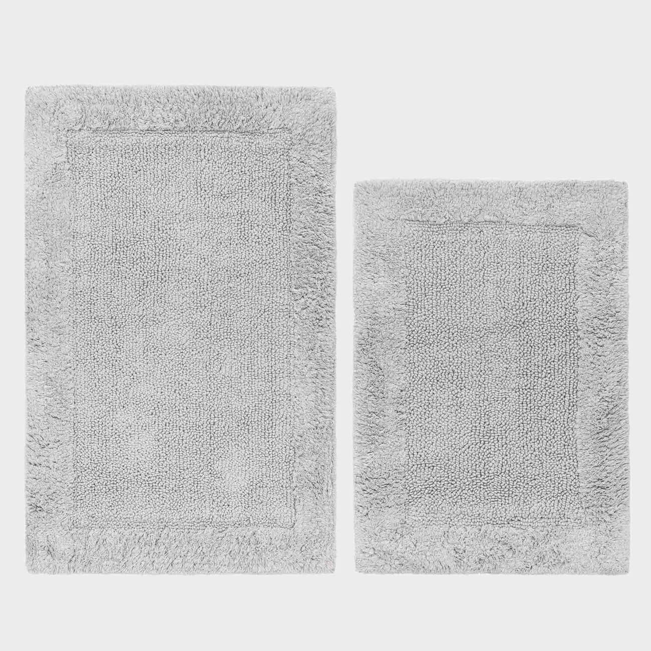 Bathroom mat, 40x60 / 50x80 cm, 2 pcs, Anti-slip, Cotton, Light grey, Metric, image-0