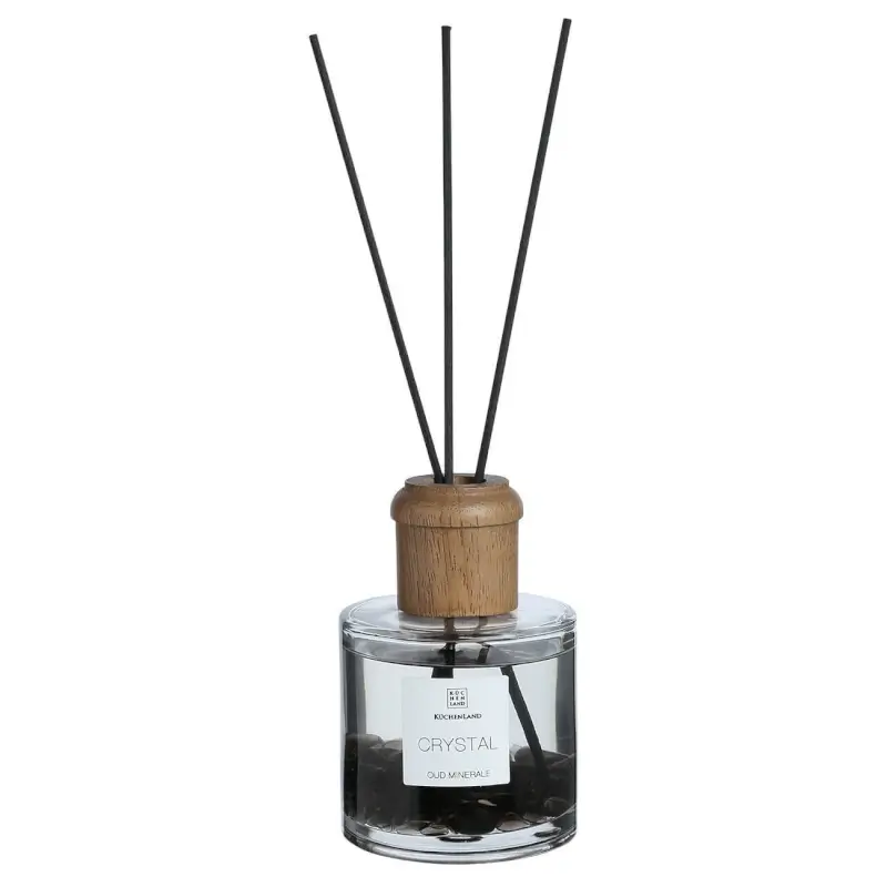 Aroma diffuser, 160 ml, with crystals, black, Oud Minerale, Crystal