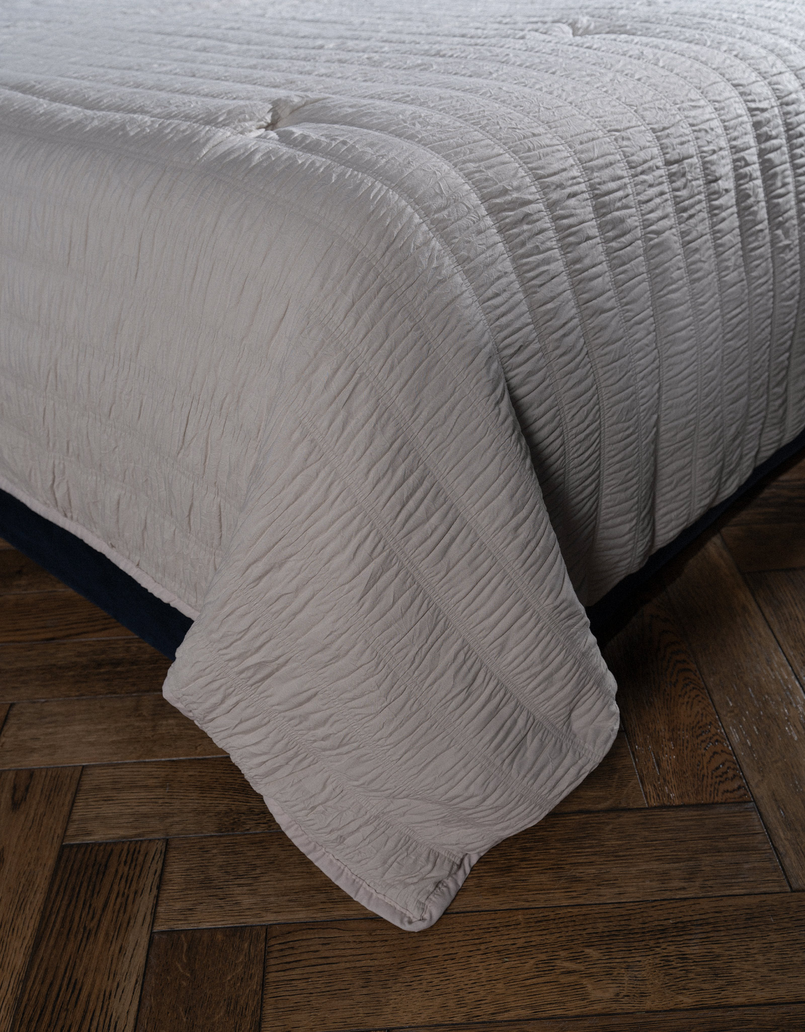 Bedspread, 220x240 cm, quilted, polyester / microfiber, beige-gray, Stripes, Stitch, image-6