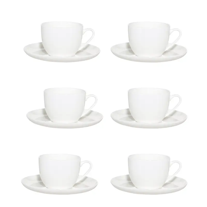 Tea pair, 6 pers, 12 pr, 250 ml, porcelain F, white, Ideal white ,image-0