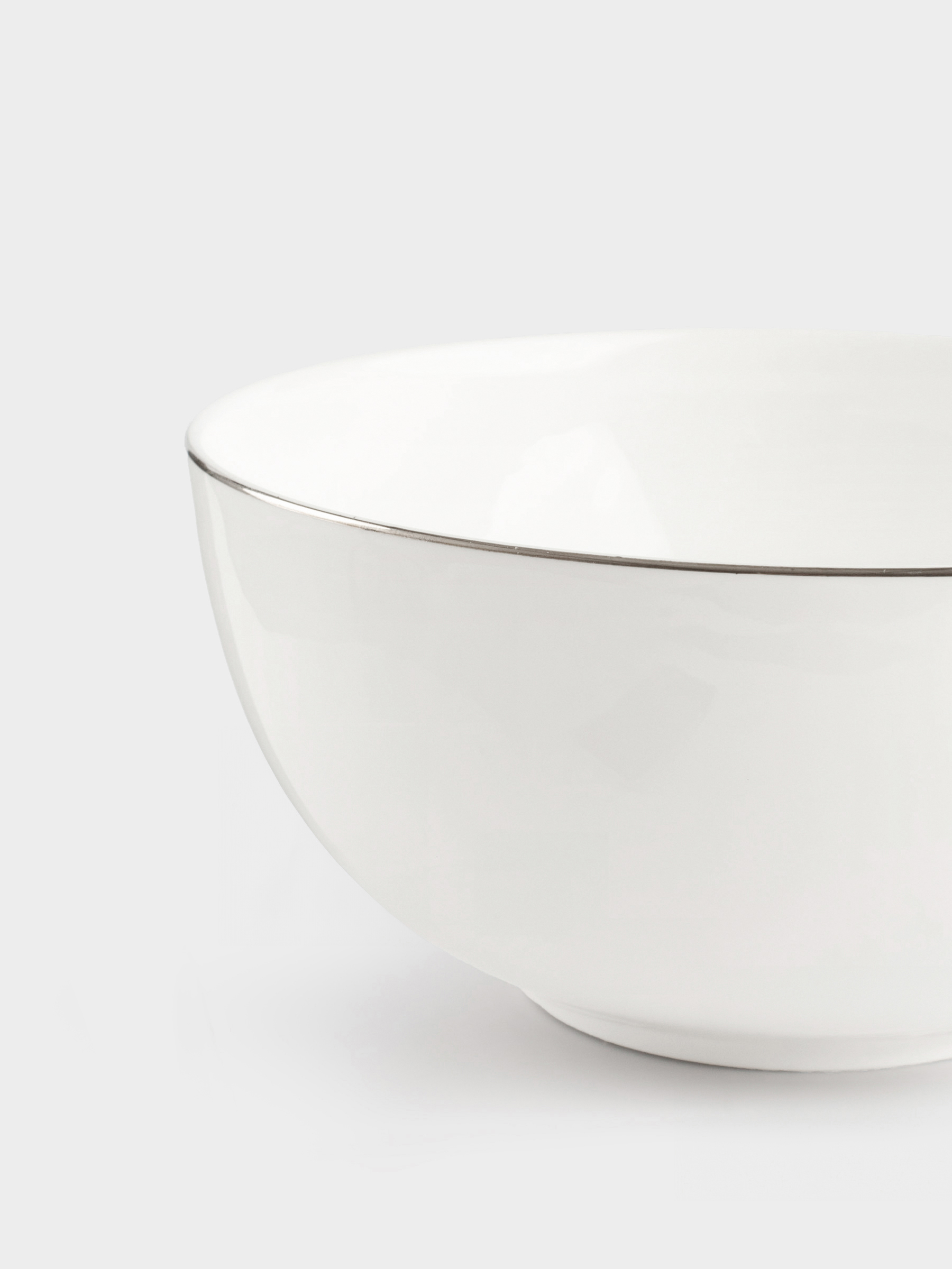 Salad bowl, 15x7 cm, 700 ml, porcelain F, white, Ideal silver, image-4