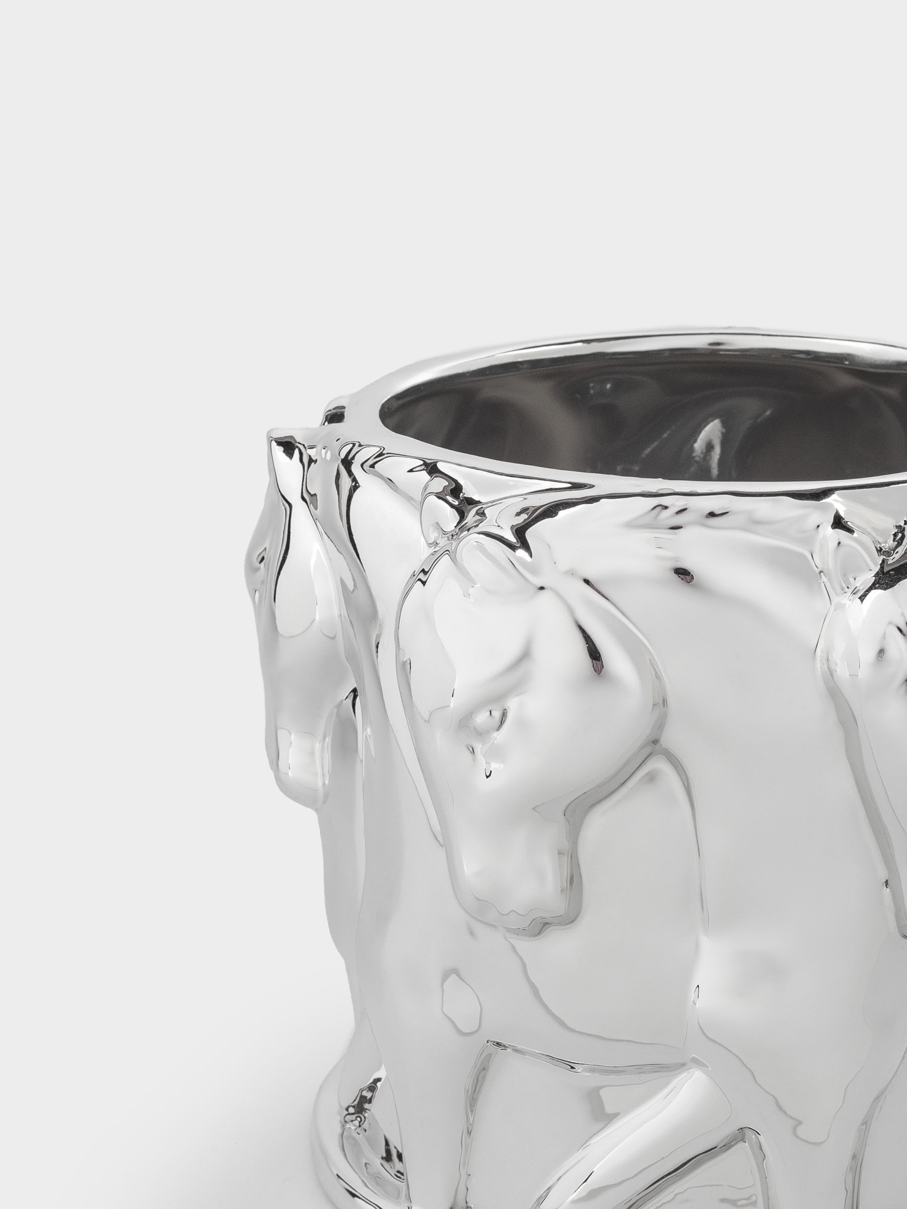 Planter, 13x14 cm, porcelain P, silver, Horses, Horse silver, image-2