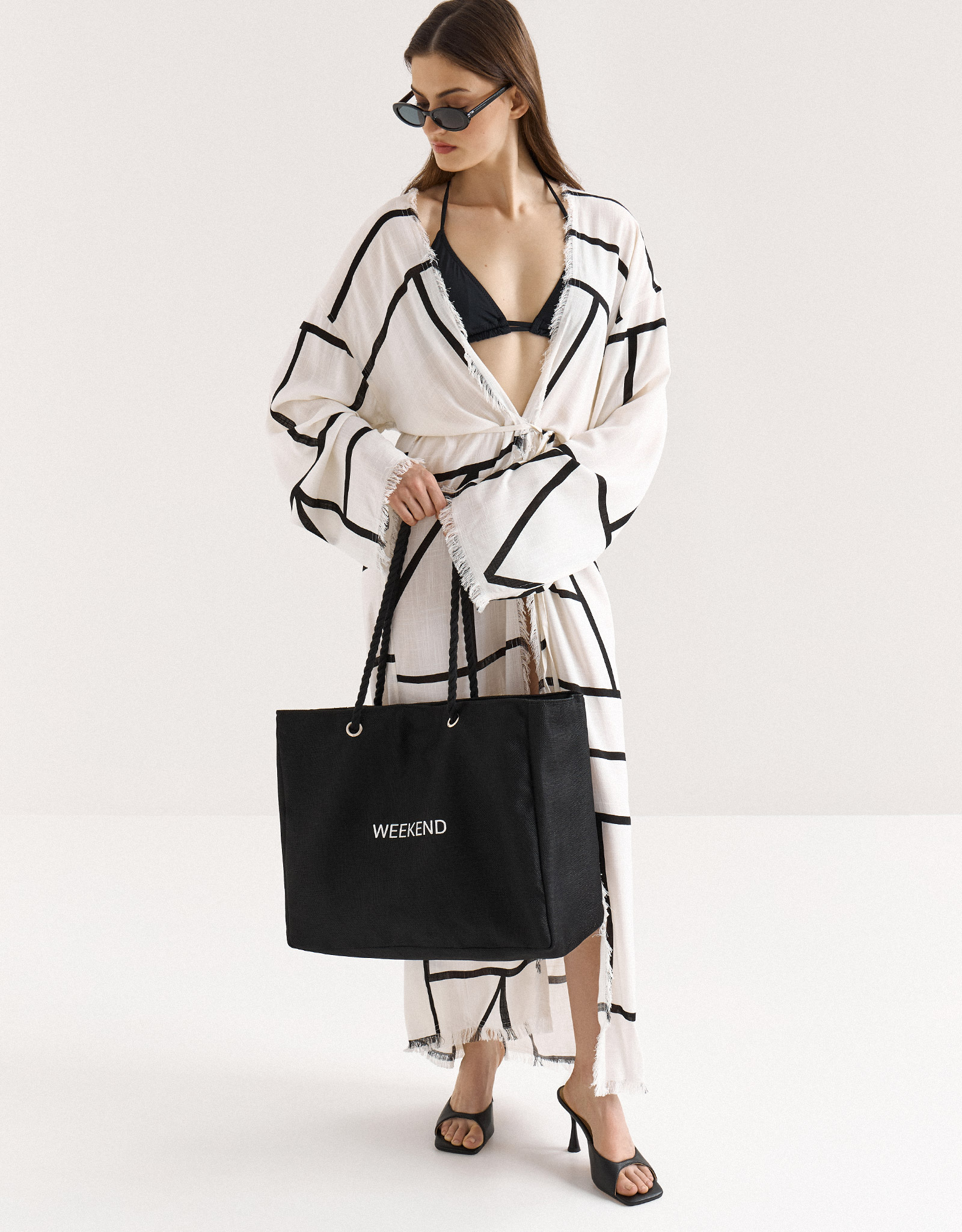 Women's bag, 44x35 cm, polyester, black, Weekend, Coast, image-4
