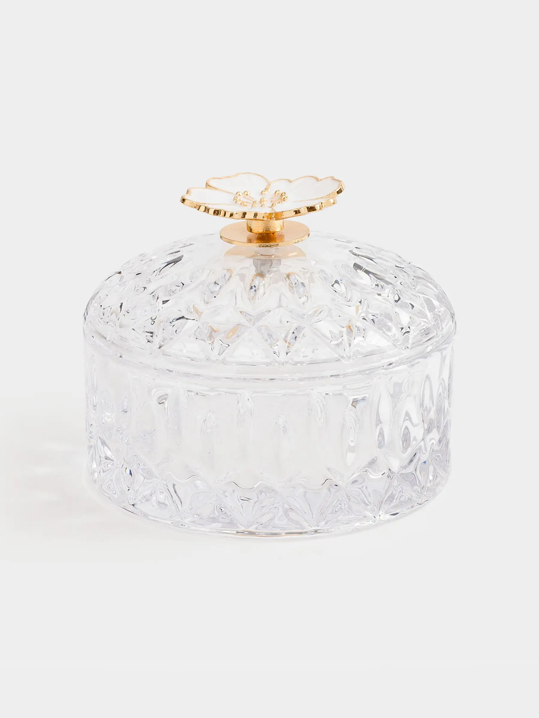 Storage container, 10x8 cm, ml, glass R / metal, Flower, Naiad