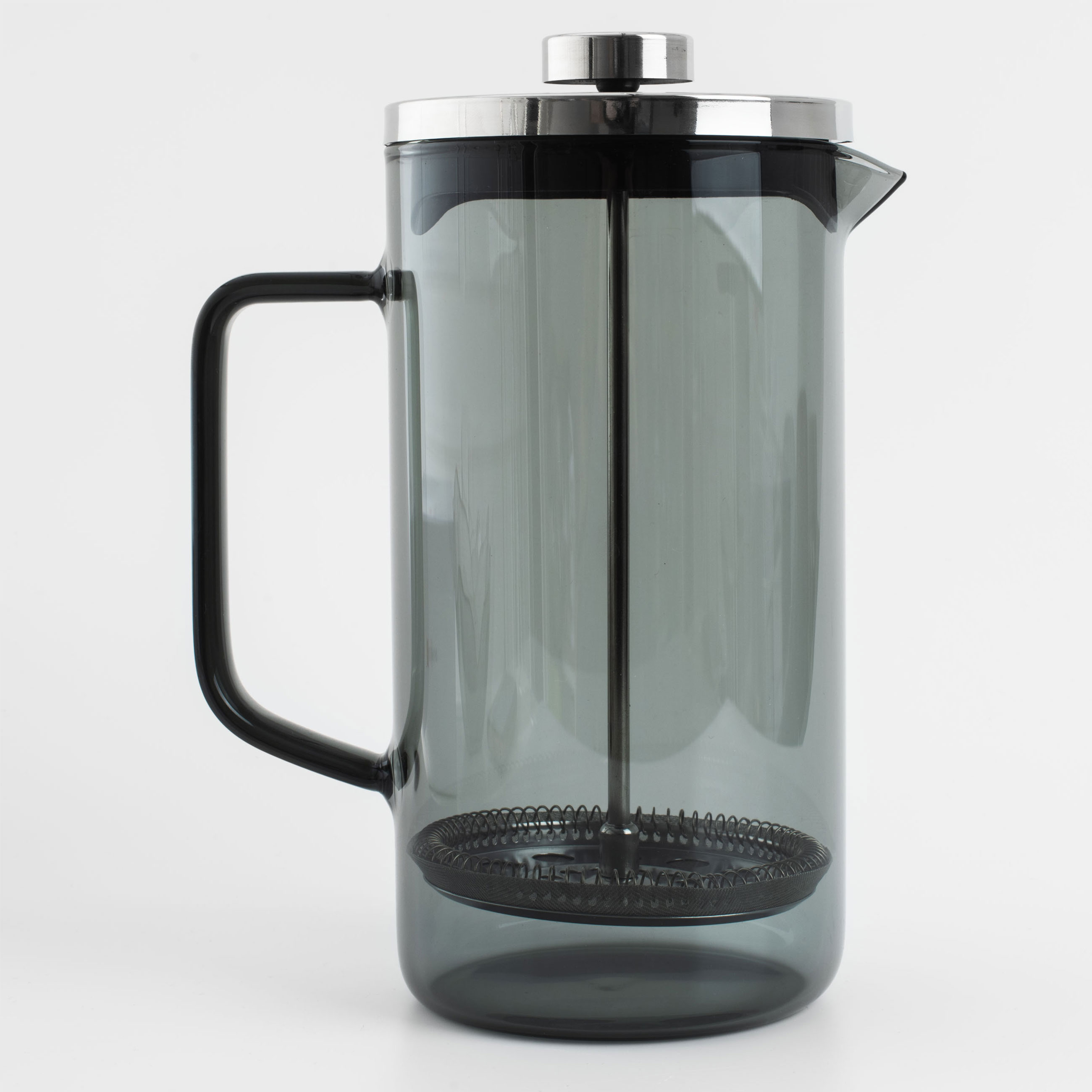 French press, 1,2 l, used glass / steel, grey, Flavor
