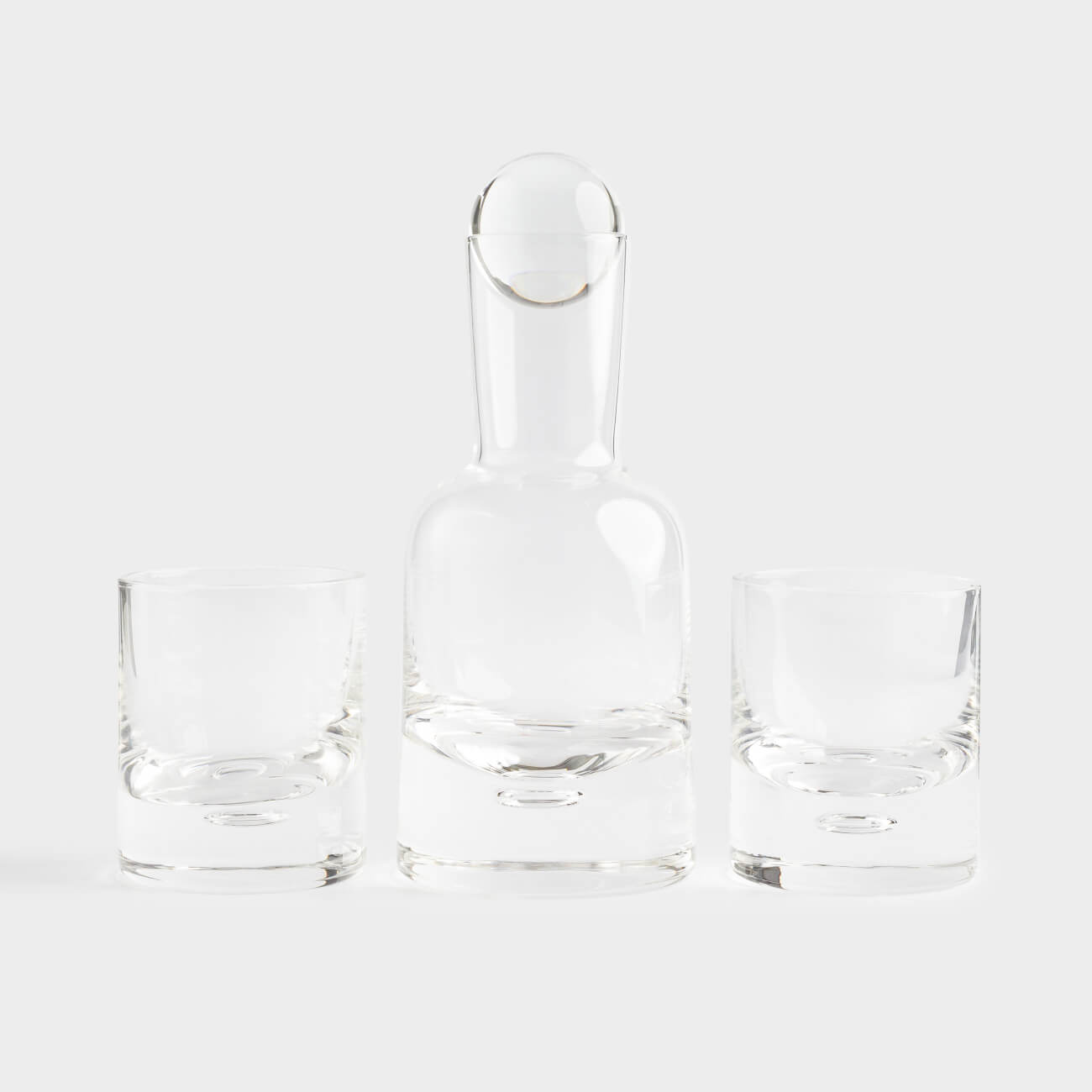 Drink set, 2 pers, 3 items, decanter / glasses, Glass, Bubble, Dew, image-0