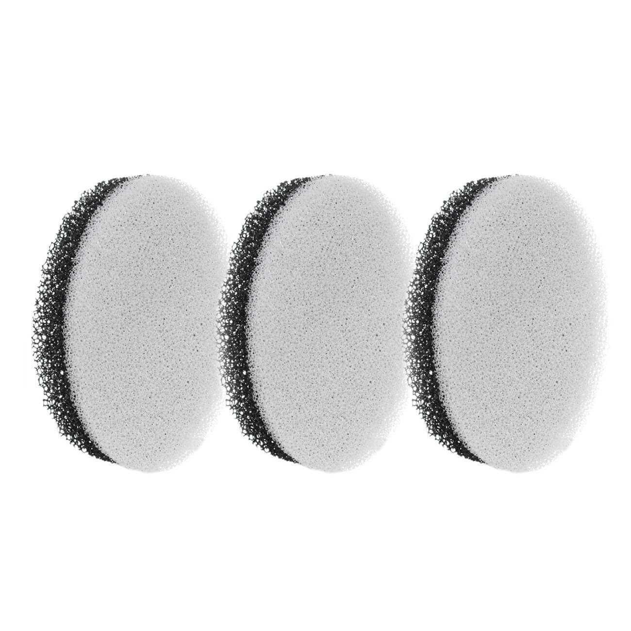 Sponge for washing dishes, 9x6 cm, 3 pcs, abrasive, oval, black and gray, Black clean