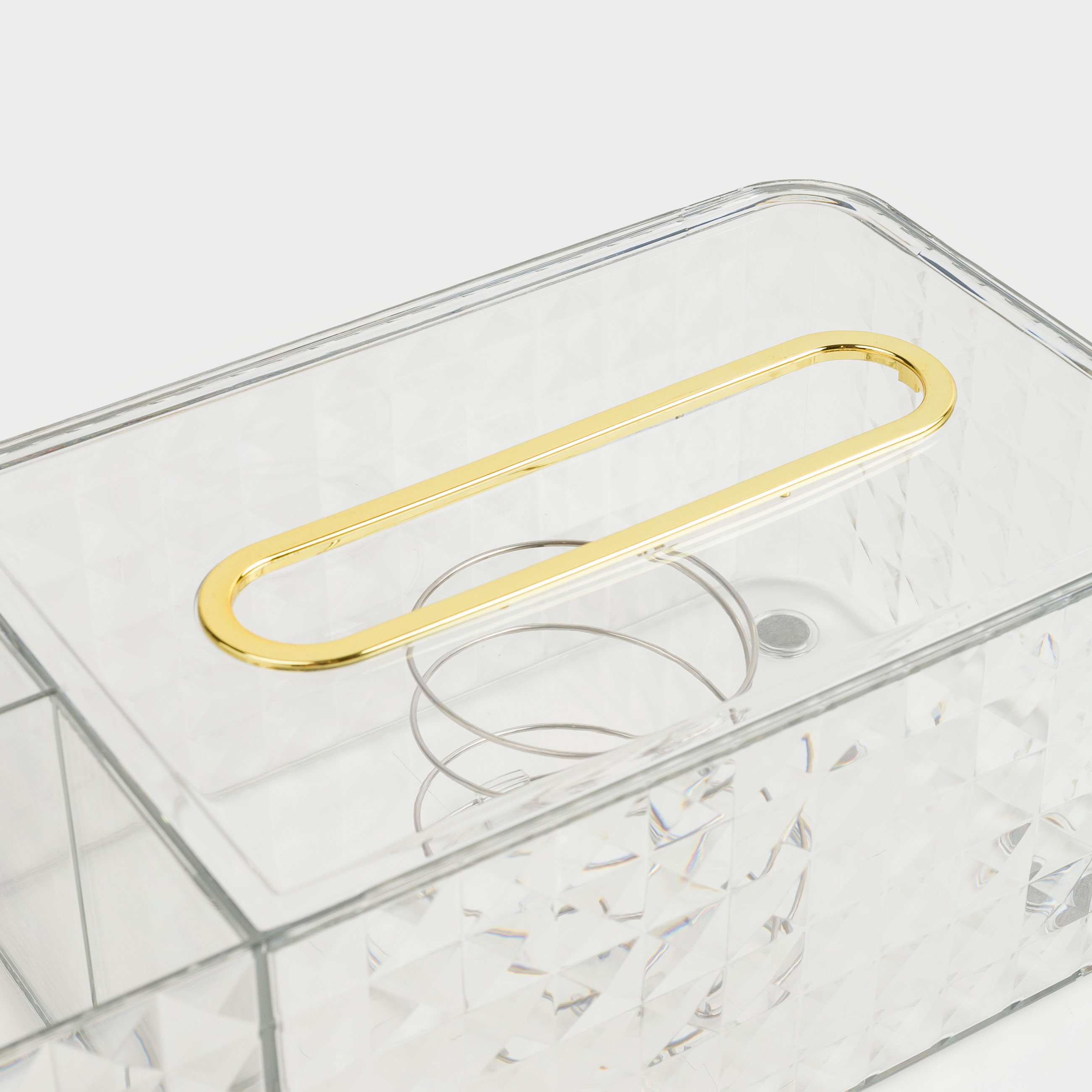 Paper napkin box, 24x12 cm, with organizer, with sitemsing, plastic / metal, Kandy, image-2