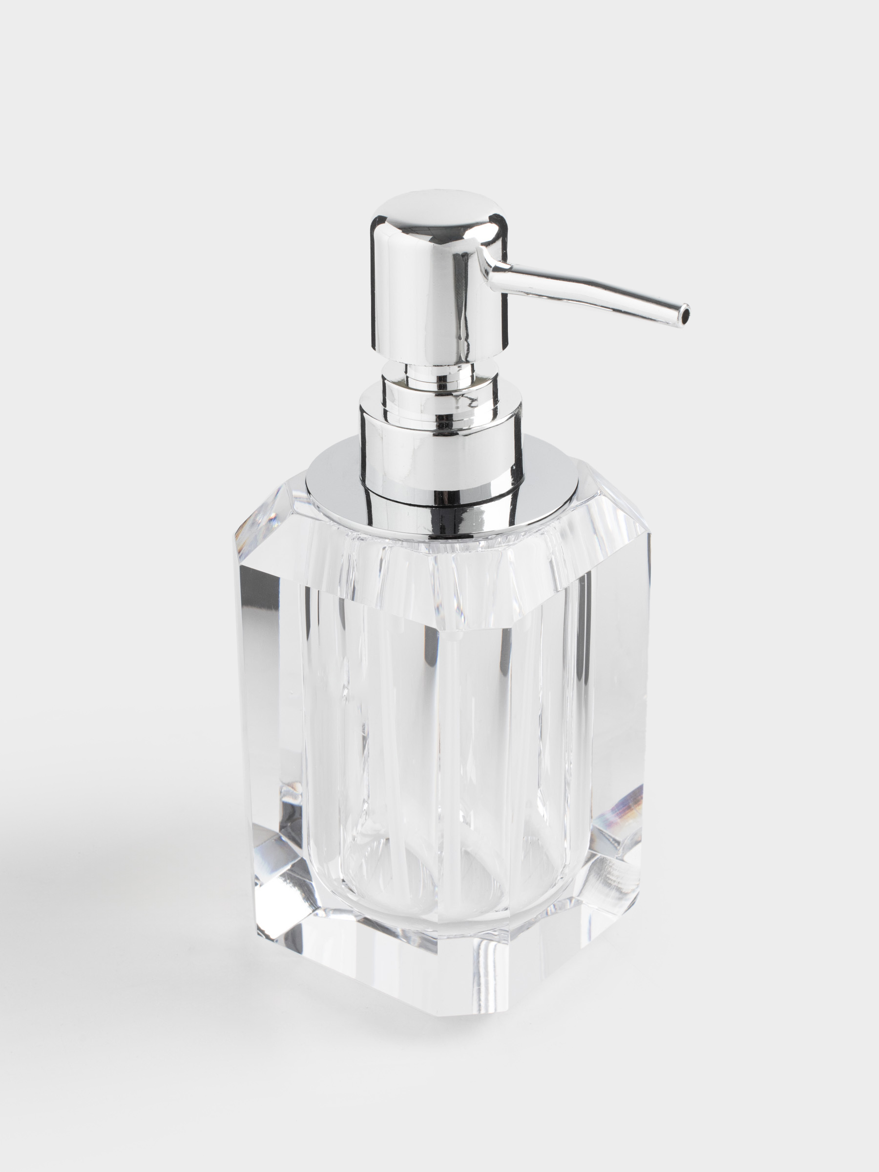 Liquid soap dispenser, 200 ml, Glass / metal, Facets, Shower Crystal Glance, image-4