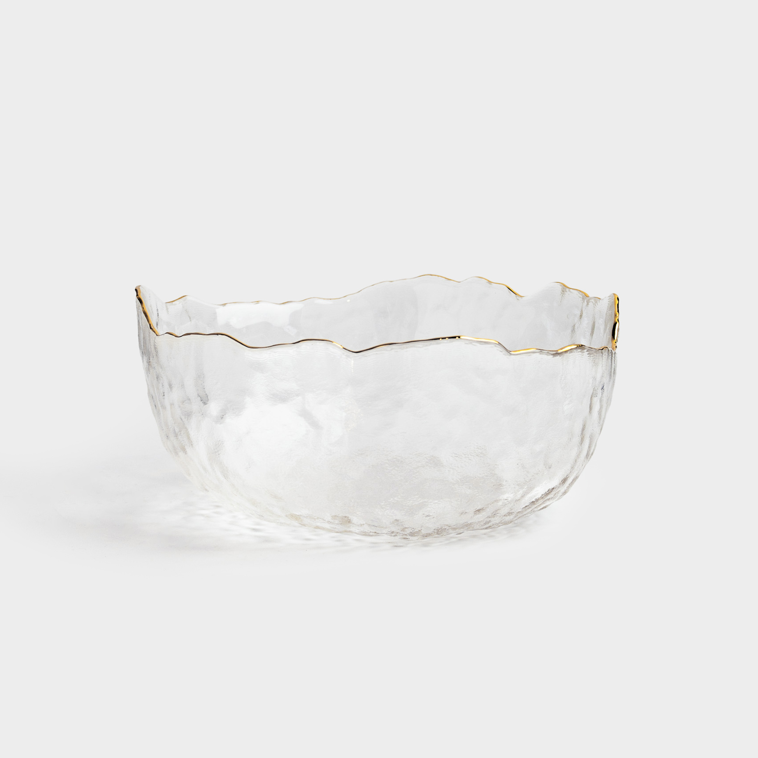 Bowl, 13x6 cm, glass, with golden edging, Nautilus gold, image-0