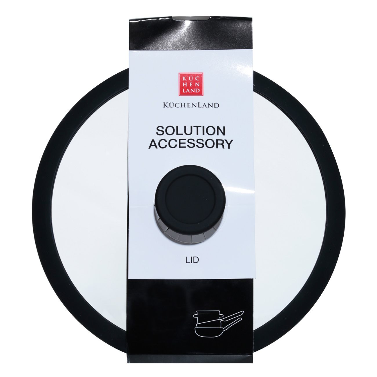 Lid, 28 cm, glass T / silicone, Solution accessory