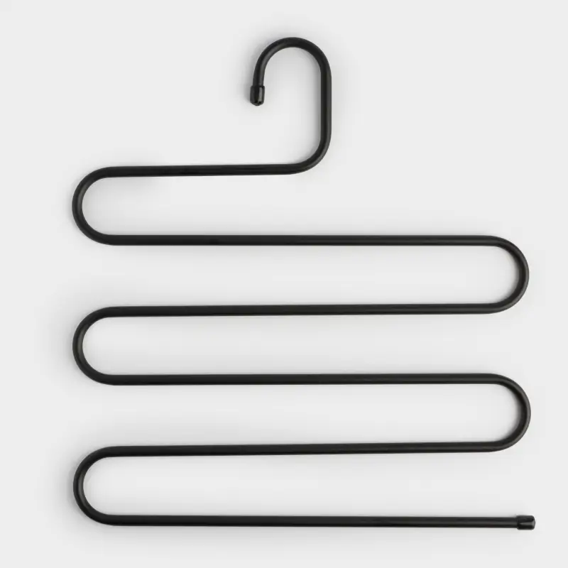 Pant/skirt hanger, 36 cm, 5 levels, Metal coated, Black, Colorful house ,image-0