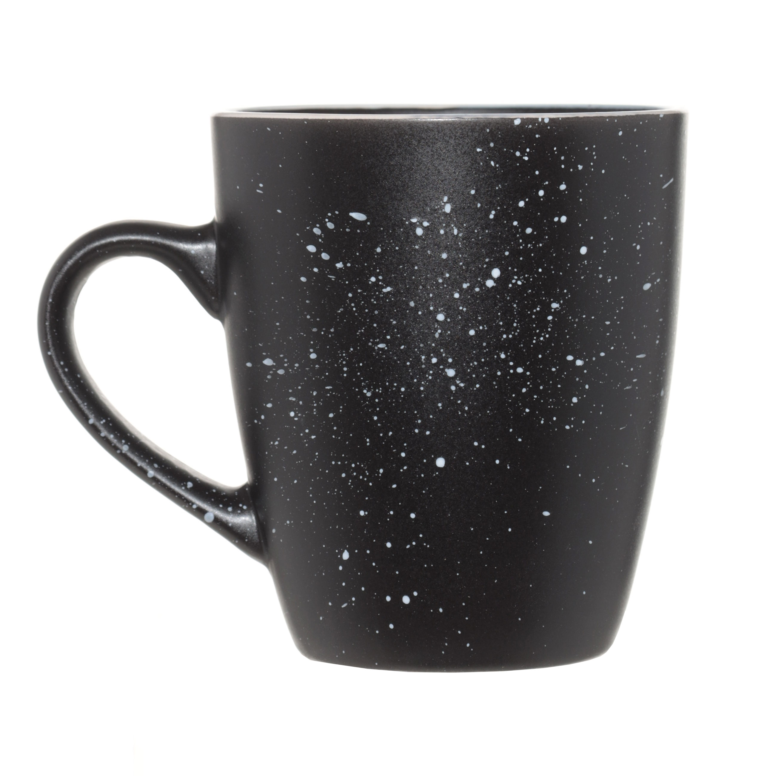 Mug, 400 ml, 2 pcs, ceramic, black, speckled, Particle