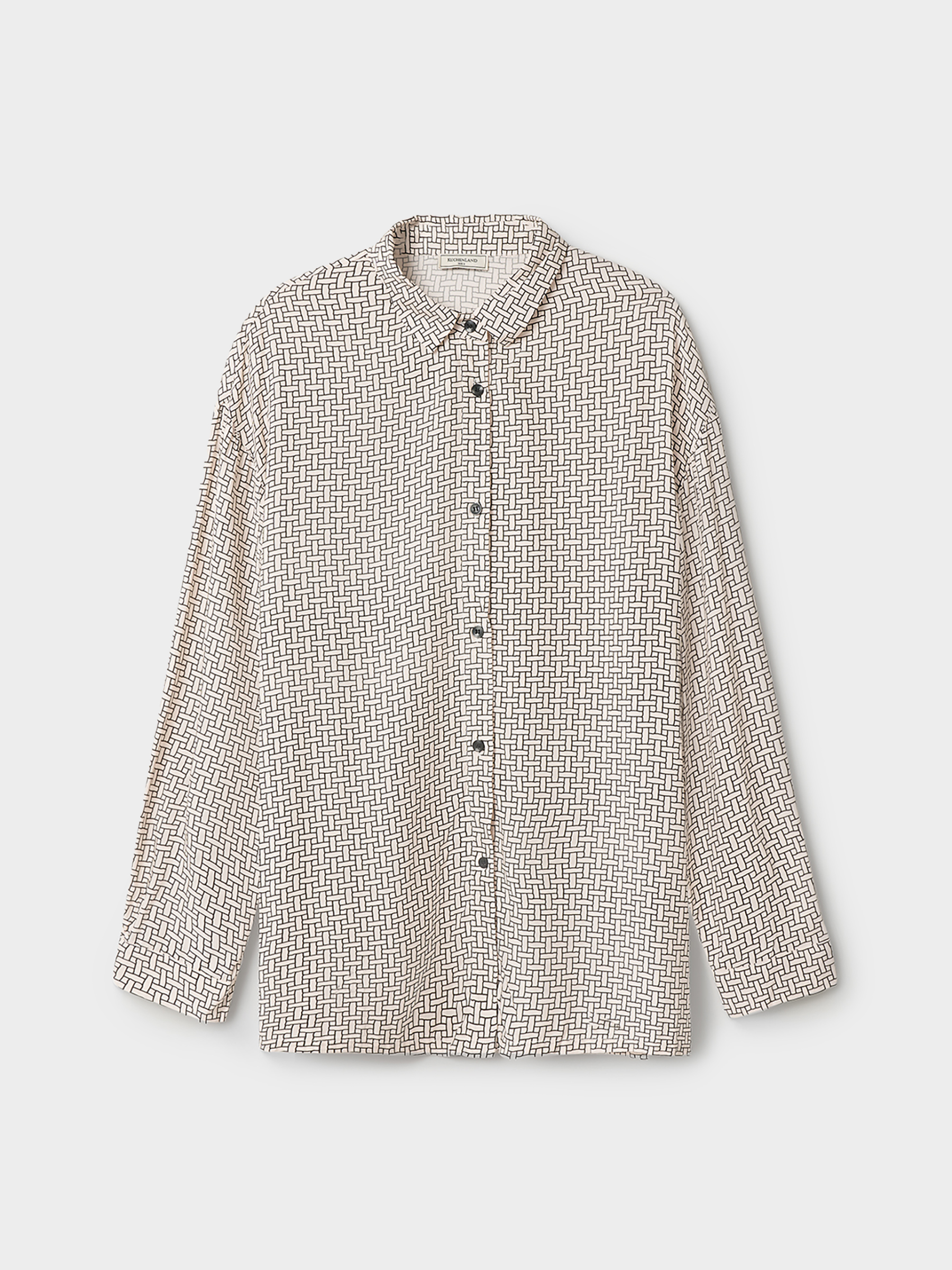Women's shirt, size S, with long sleeves, viscose, milky black, Lines, Eniola, image-5