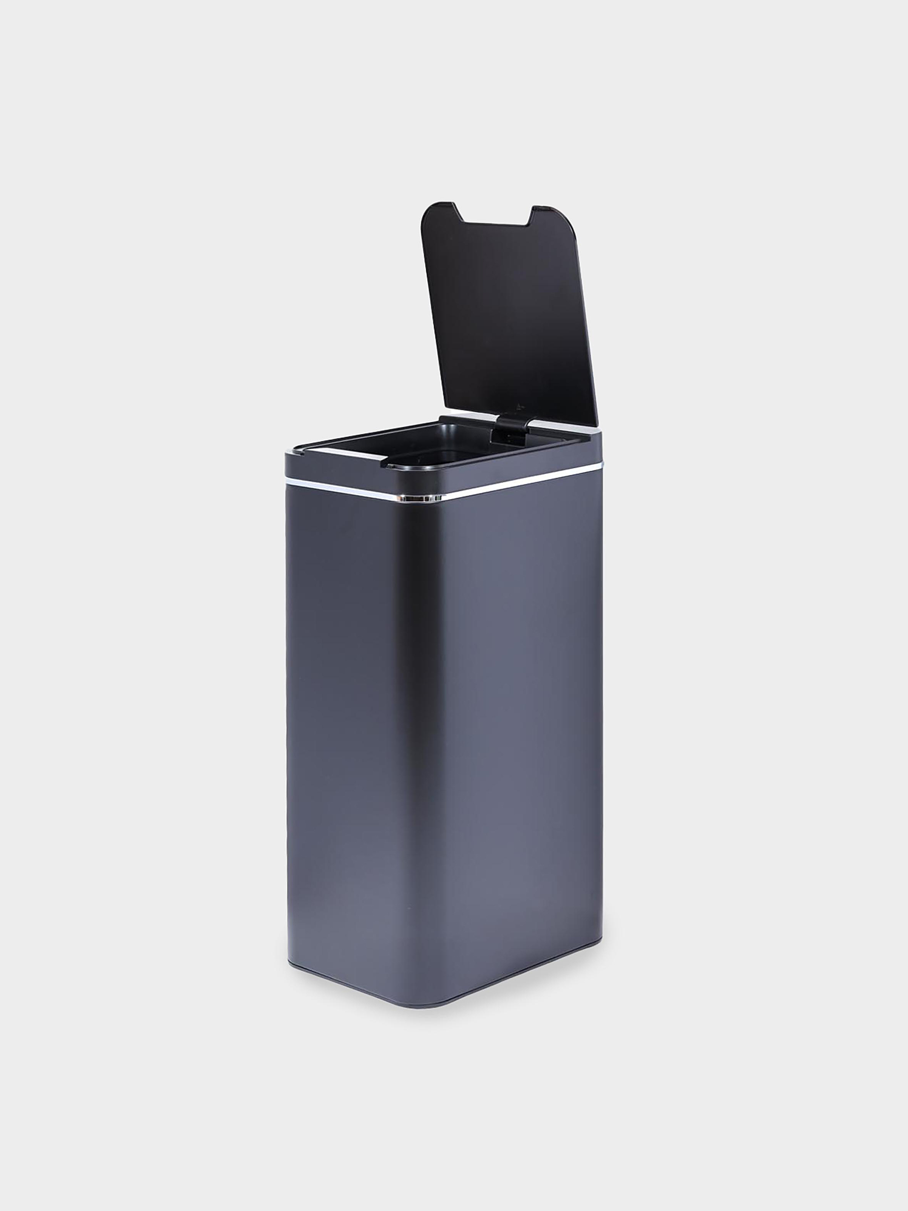 Trash can, 50 L, Sensor bin, metal/plastic, rectangular, black, Style, Sensor Bin, image-2