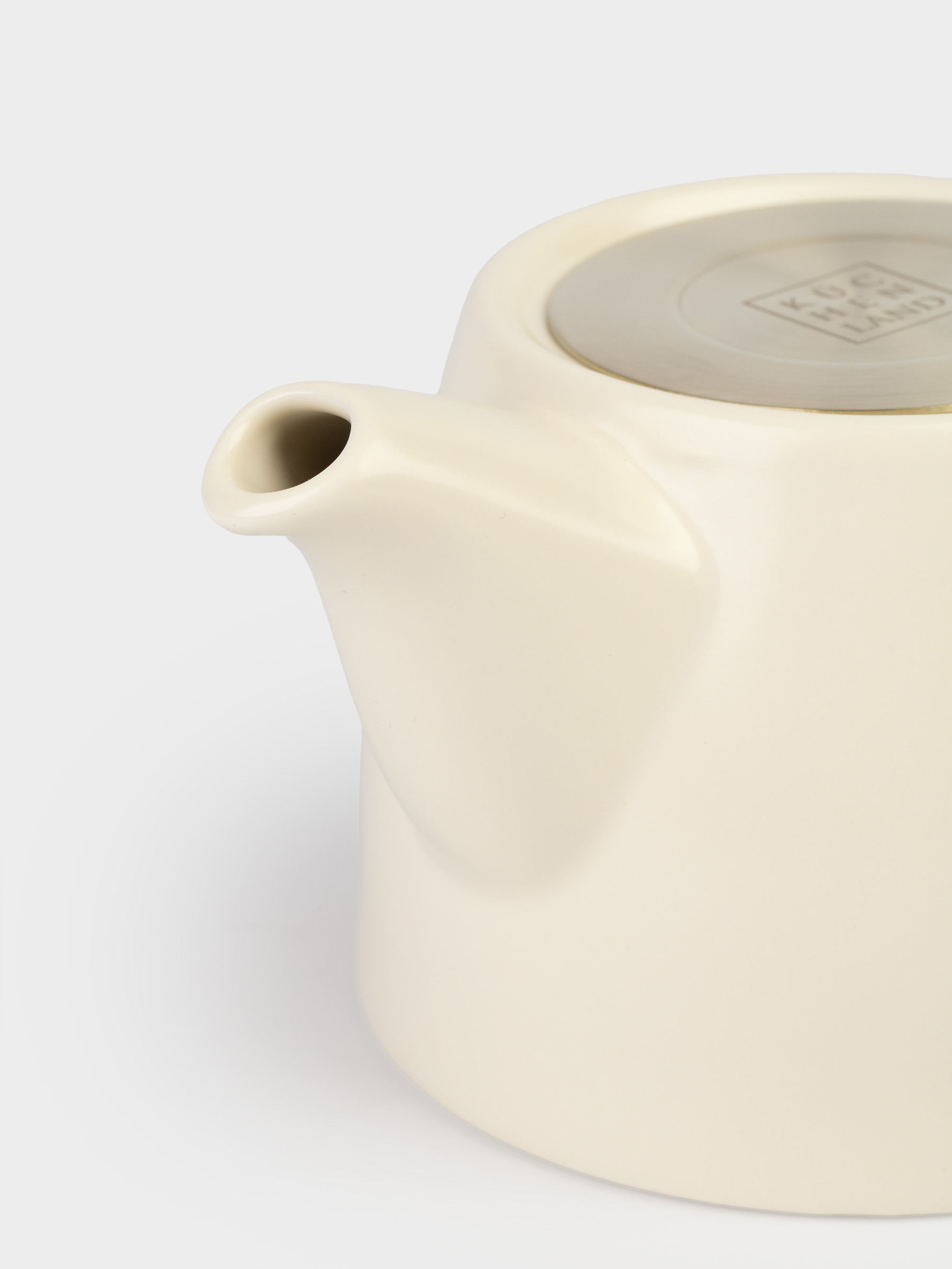 Teapot, 500 ml, ceramic / steel, milky-golden, Kettle ceramo, image-2