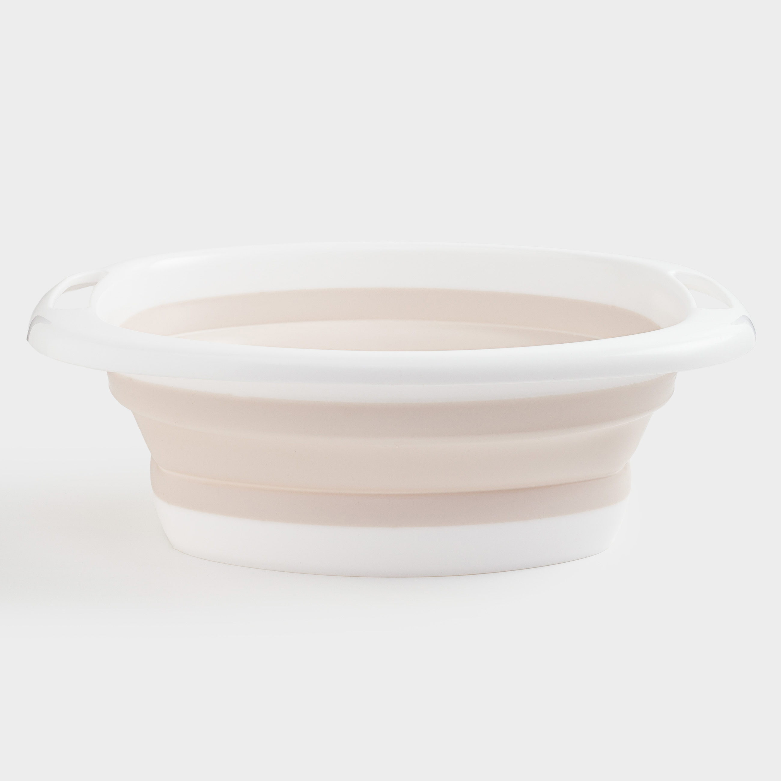 Folding basin, 10 l, ribbed bottom, plastic / rubber, beige-pink, Foldaway