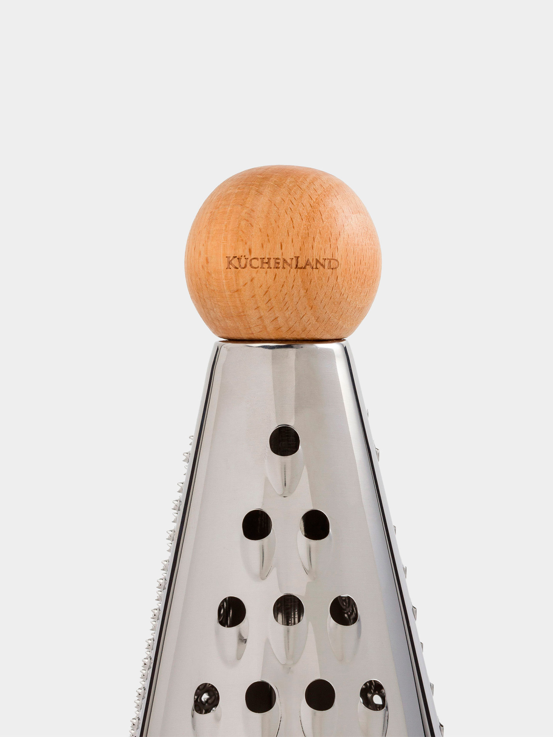 Grater, 20 cm, steel / wood, round, beige, Wood kitchen, image-3