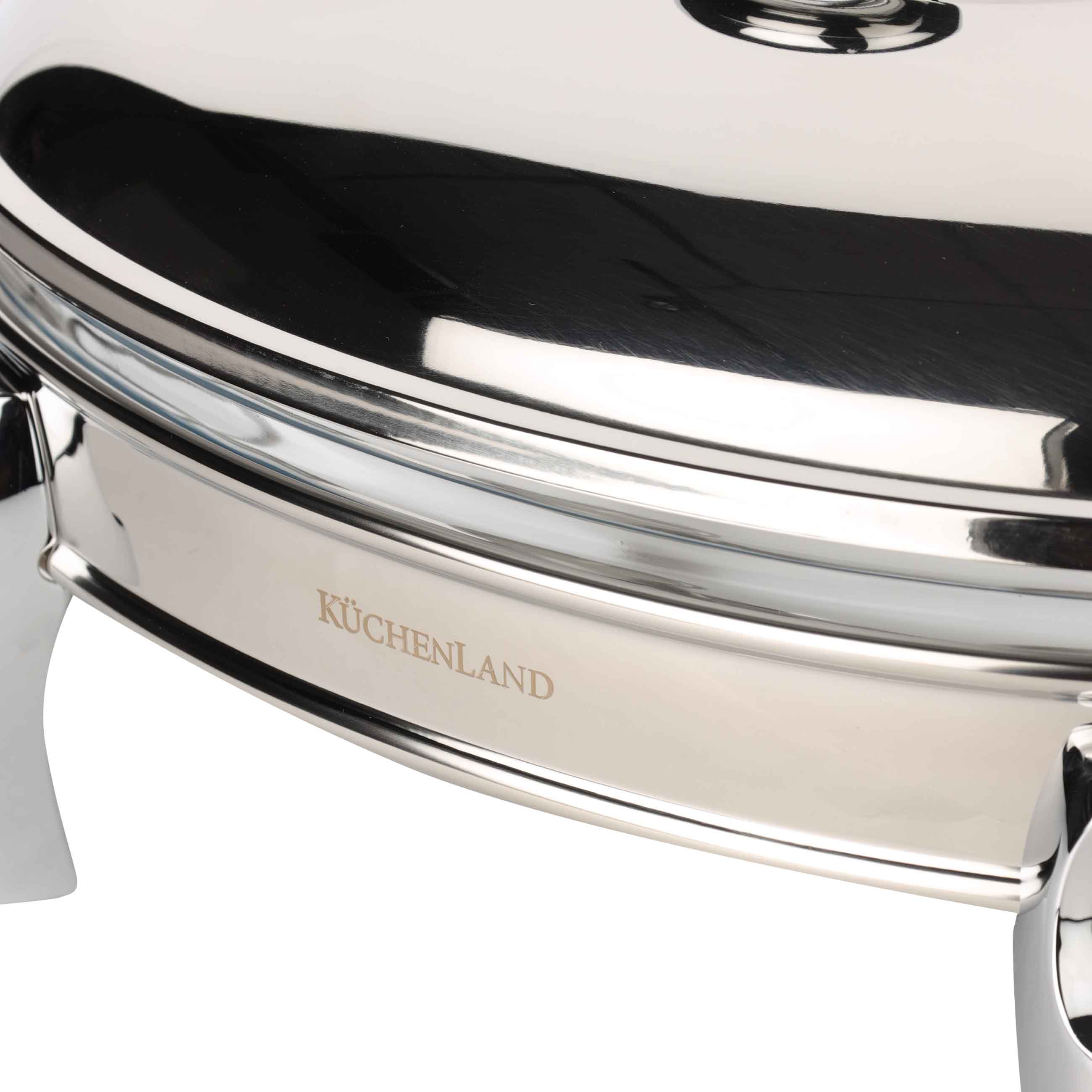 Heated dish, 42x25 cm, glass T / steel, oval, Acero