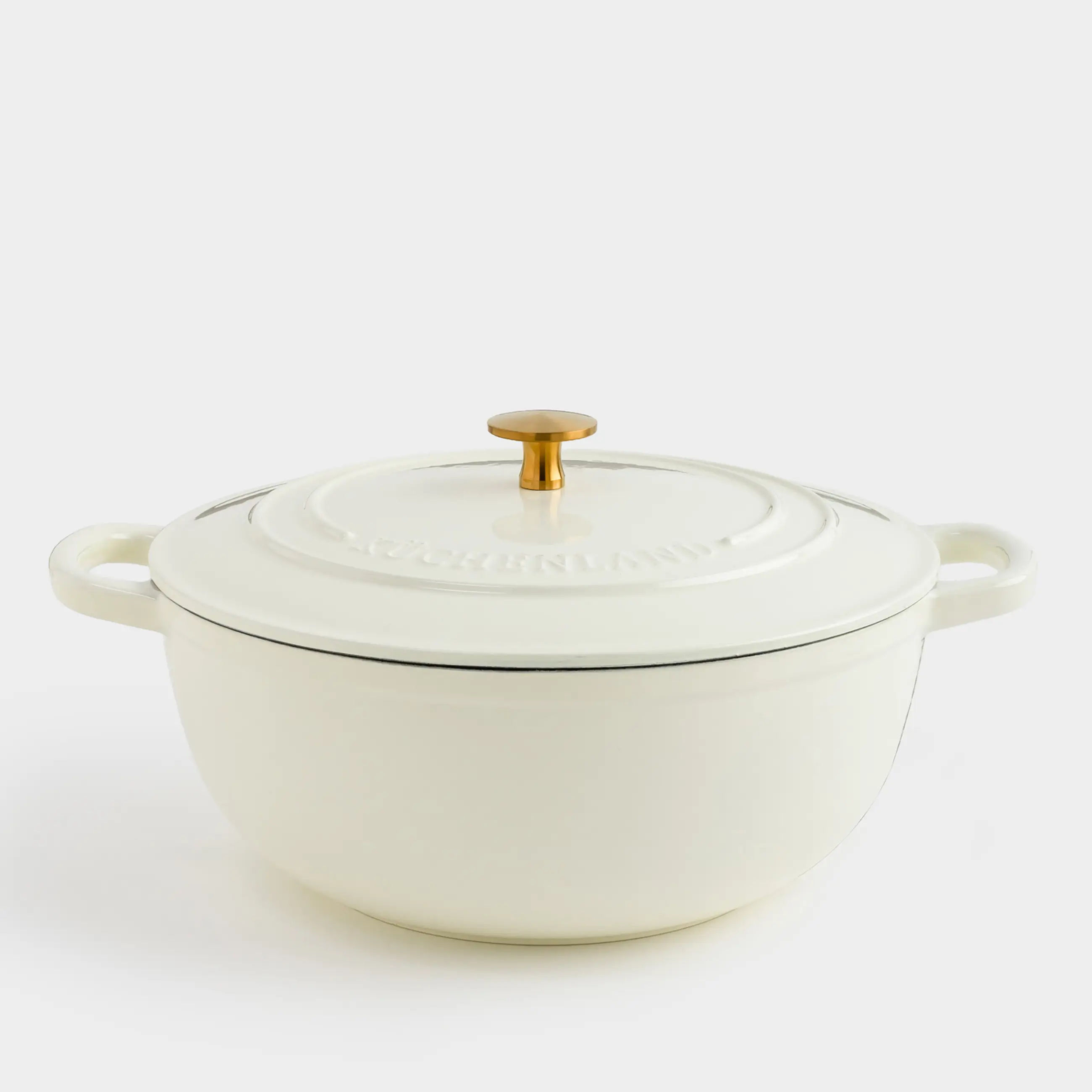 Cauldron, 27 cm, 4.5 l, with lid, cast iron, milk, Light kitchen