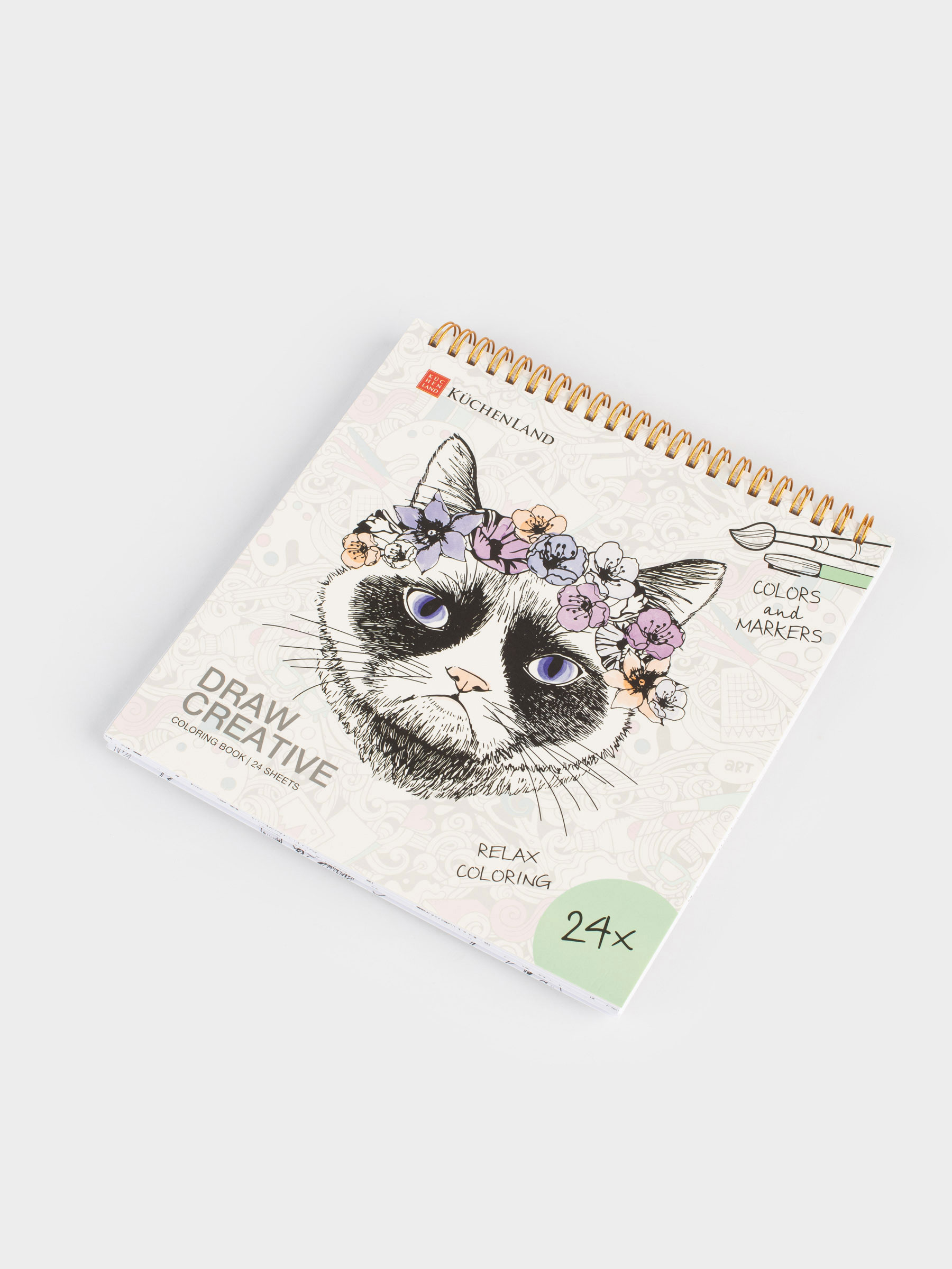 Coloring book, 21x21 cm, 24 sheets, on rings, Romance, Draw, image-5