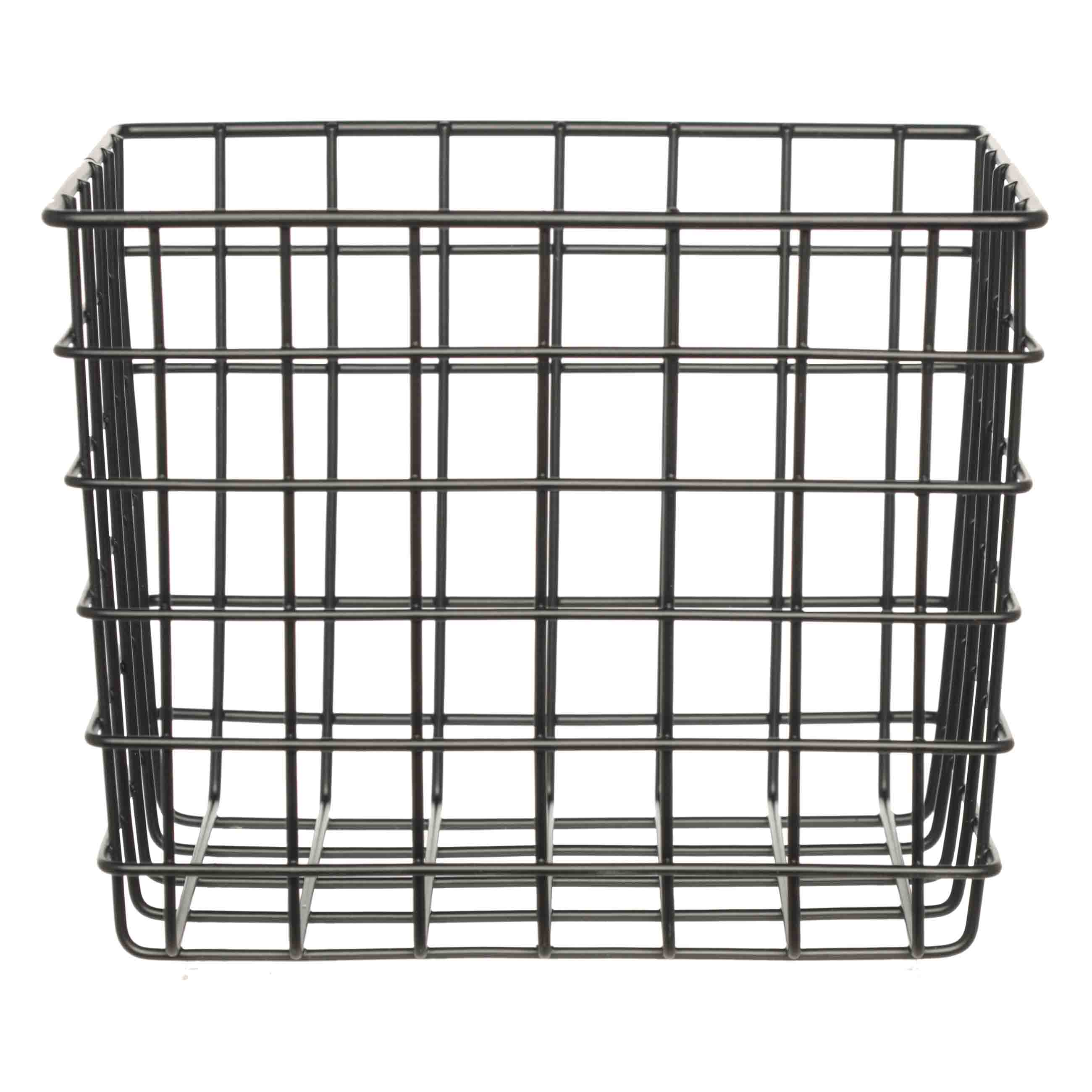 Storage basket, 16x13x13 cm, metal, rectangular, black, Twist black, image-0
