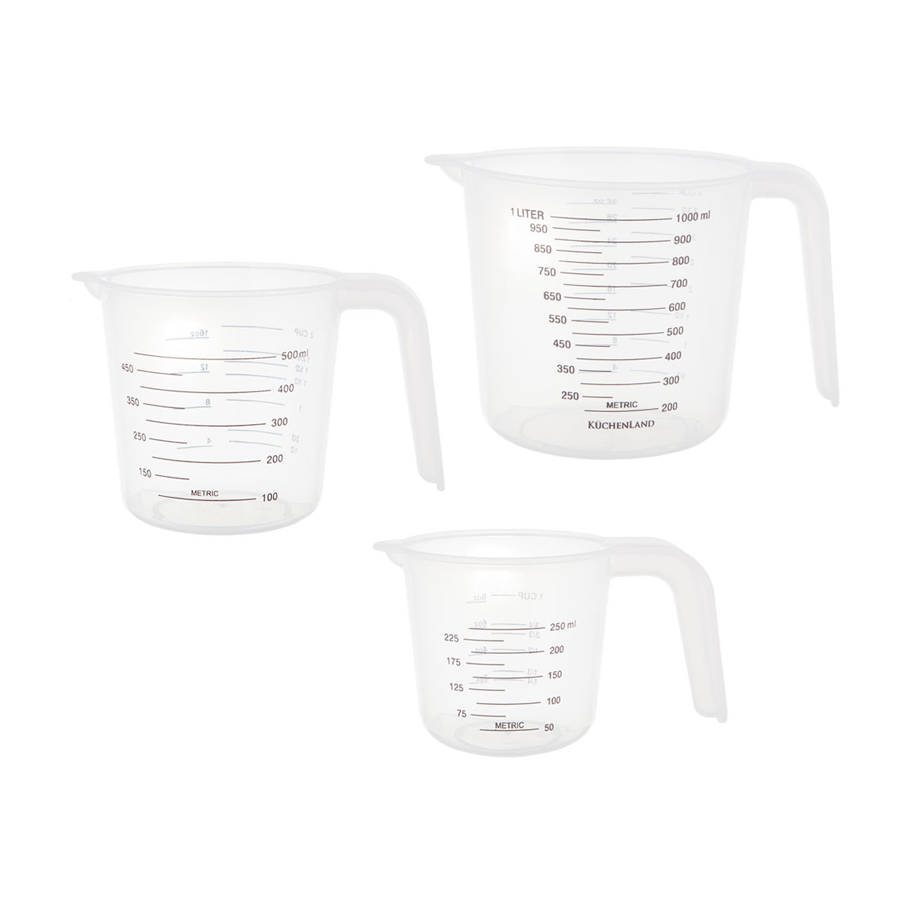 Set of measuring containers, 3 pcs, plastic, Bakery, image-1