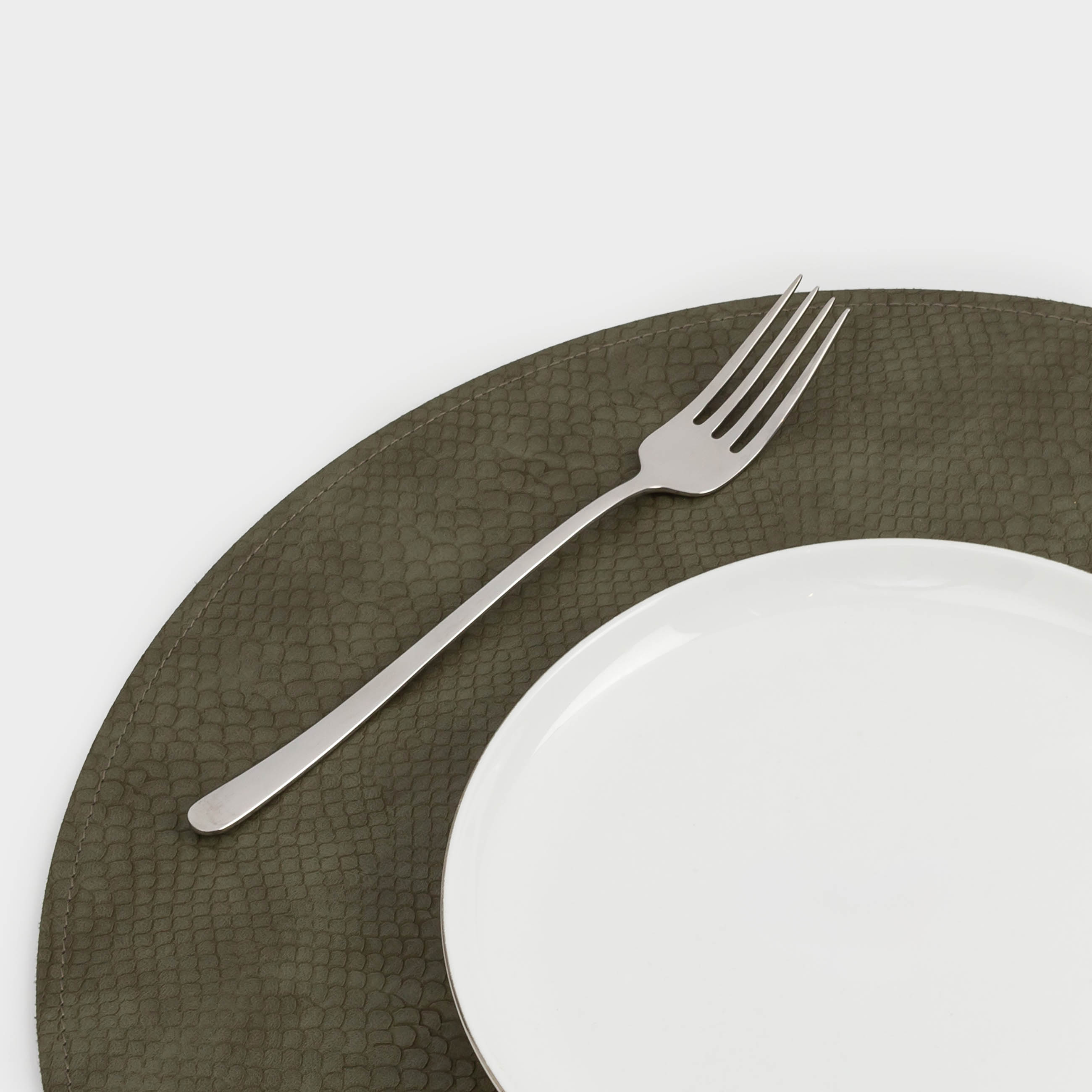 Placemat, 38 cm, double-sided, PVC, round, green/brown, Snake scales, Rock, image-6