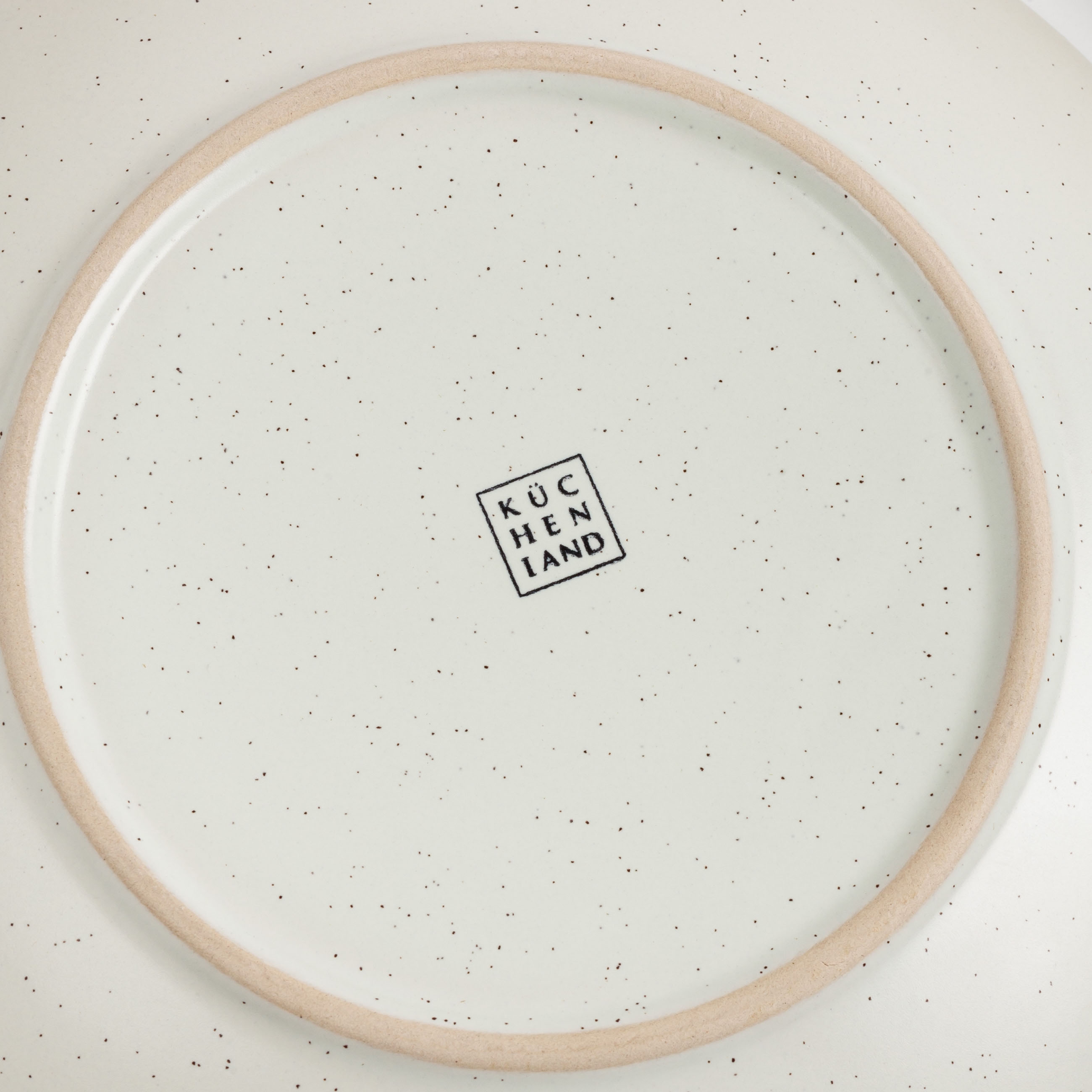 Snack plate, 21 cm, 2 pcs, ceramic, milk, speckled, Particle