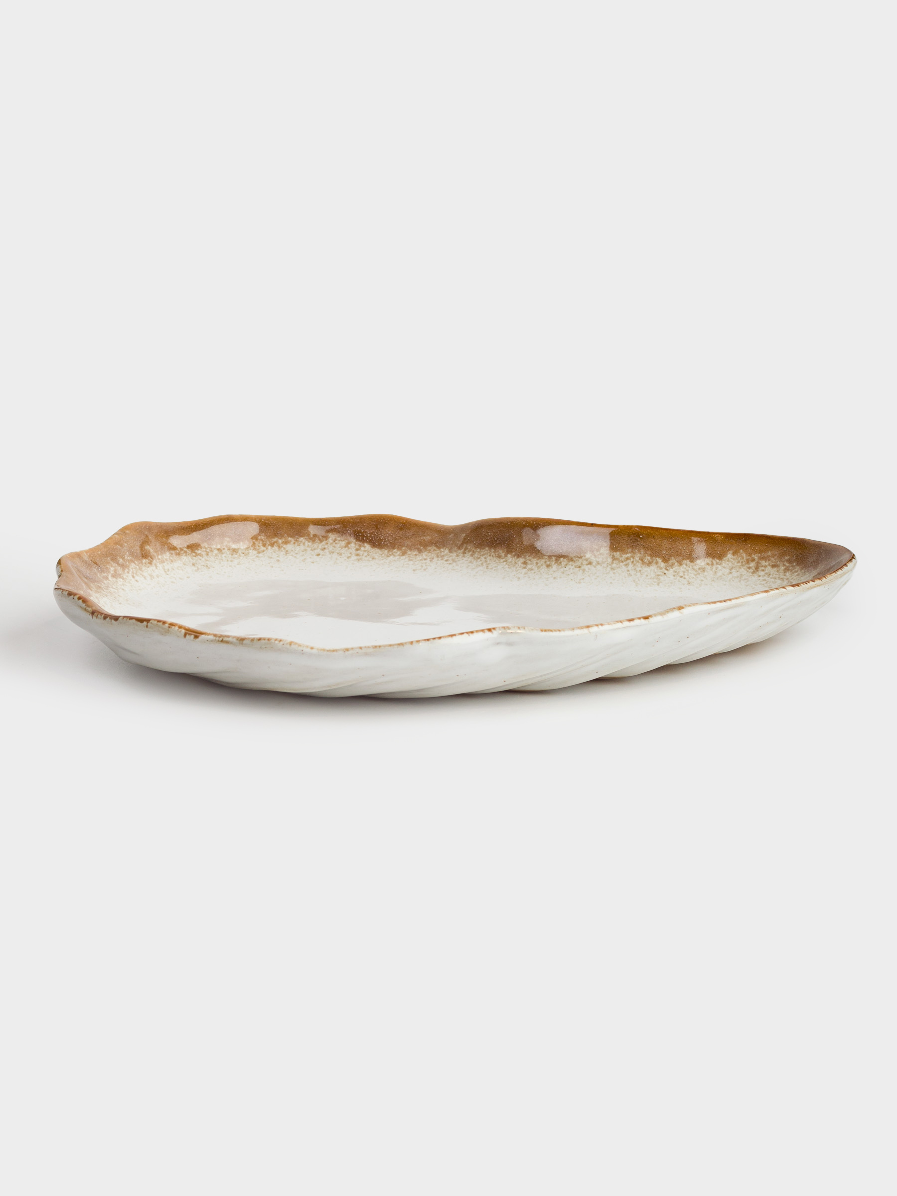 Decorative dish, 23x16 cm, ceramic, beige-brown, Oyster, Seaside, image-2